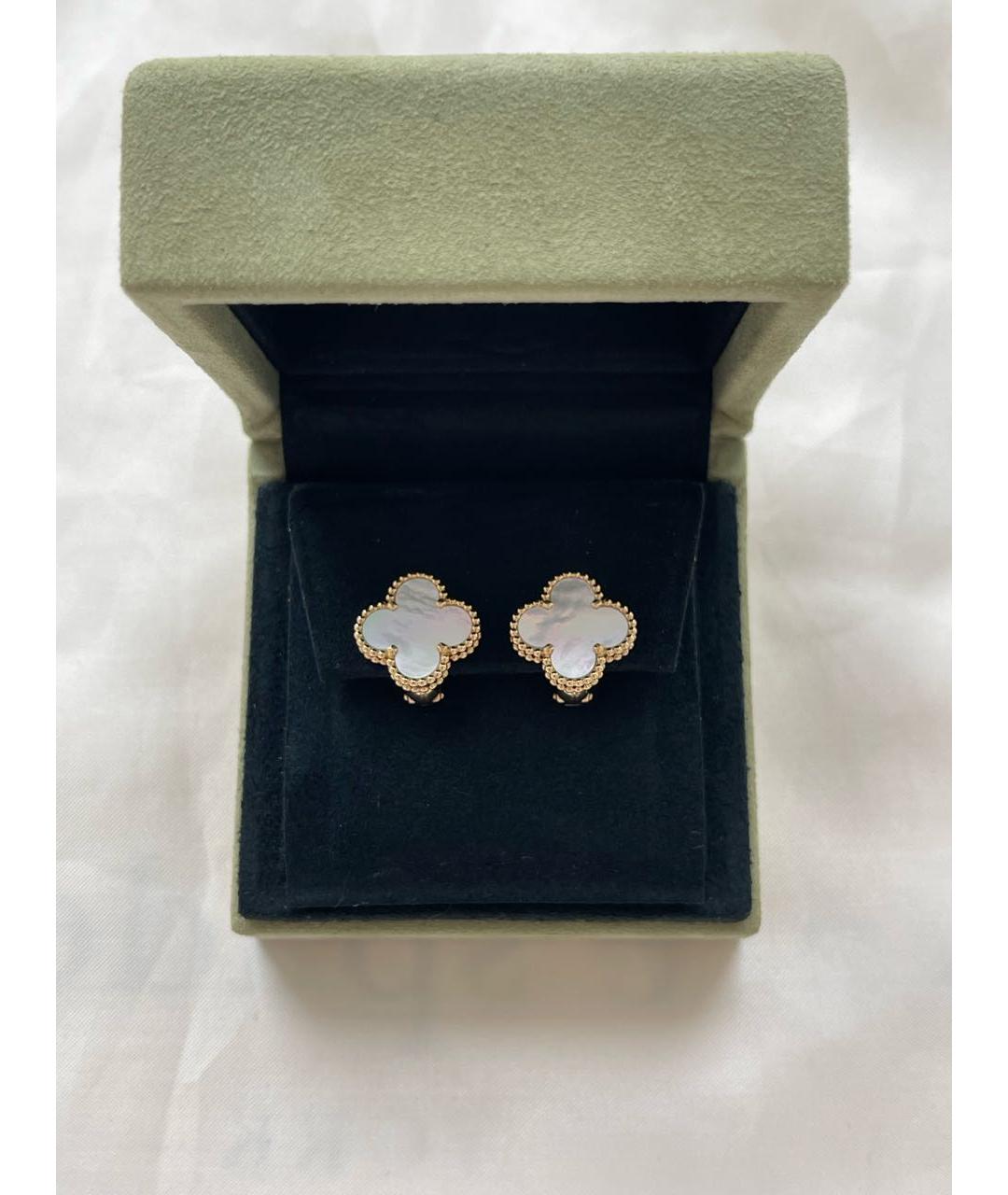VAN CLEEF & ARPELS Белые серьги из желтого золота, фото 3