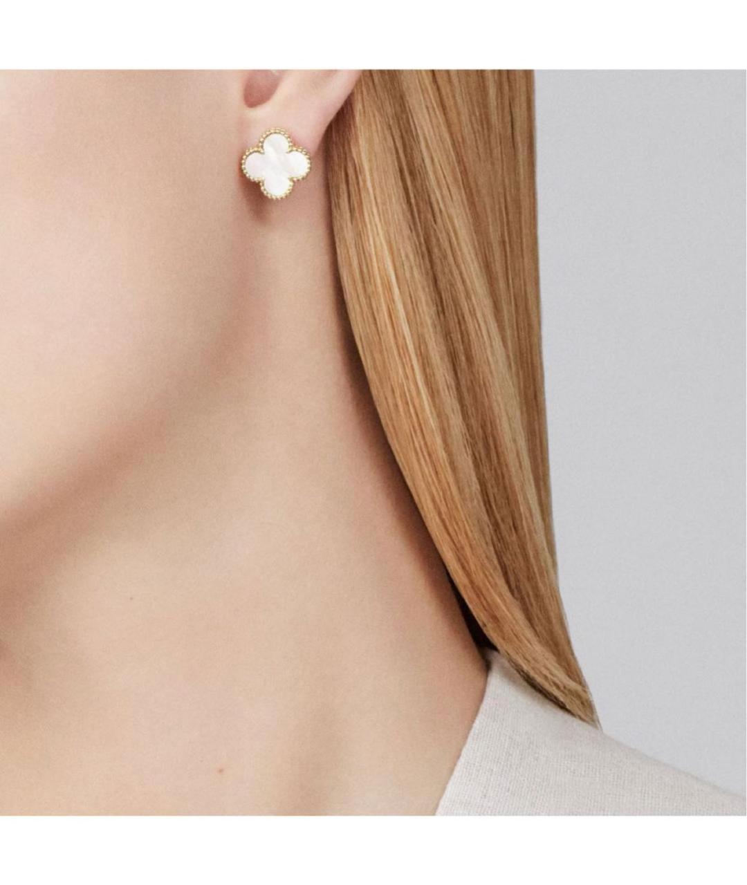 VAN CLEEF & ARPELS Белые серьги из желтого золота, фото 2