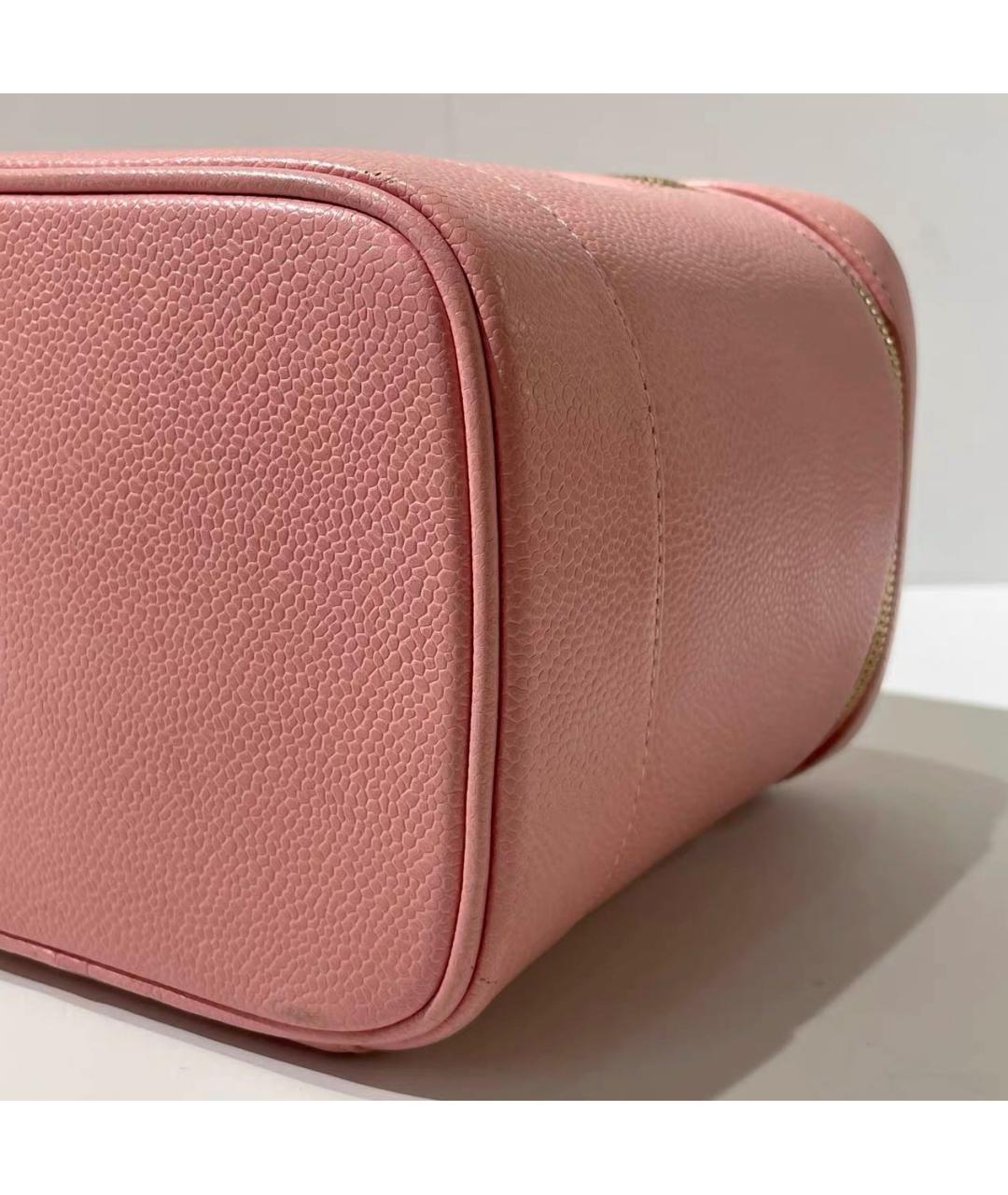CHANEL Розовая кожаная сумка с короткими ручками, фото 7