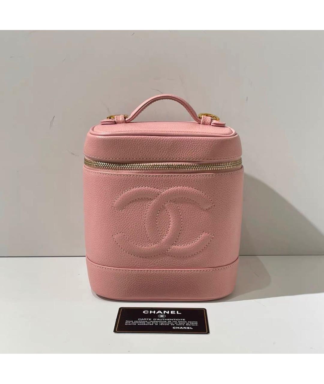 CHANEL Розовая кожаная сумка с короткими ручками, фото 9