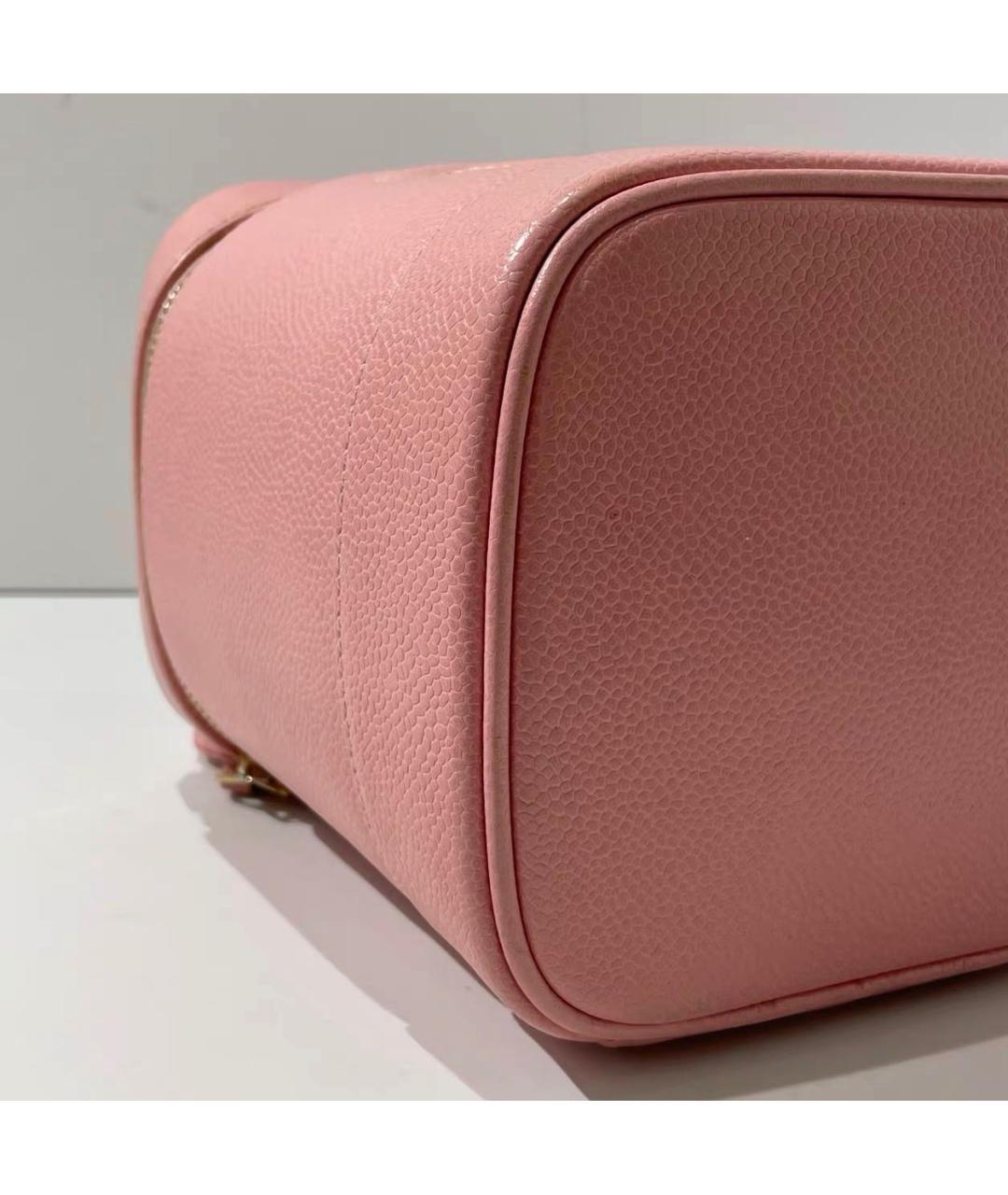 CHANEL Розовая кожаная сумка с короткими ручками, фото 6