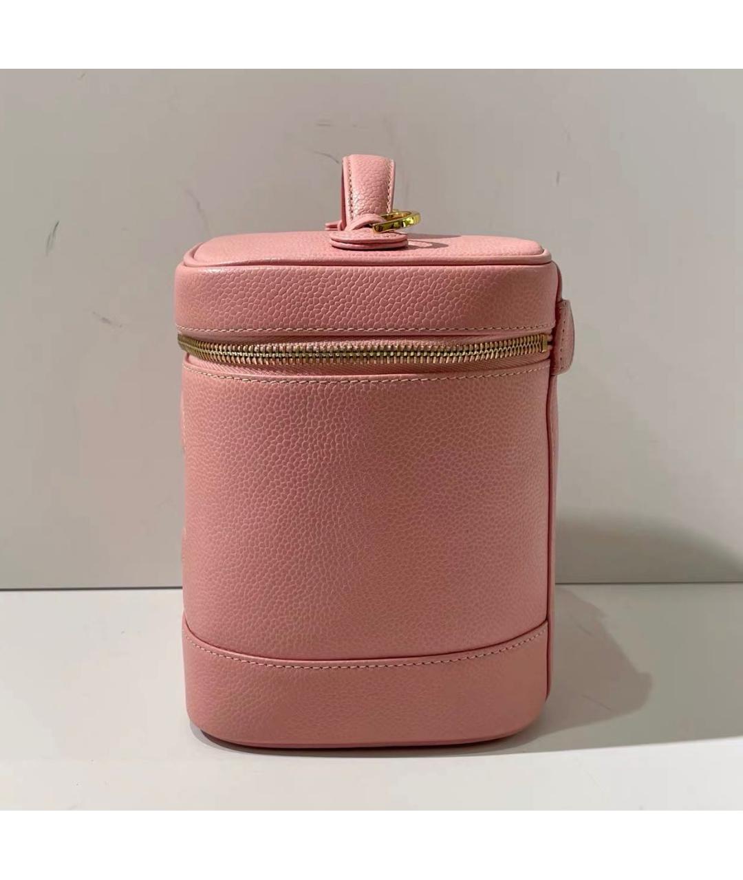 CHANEL Розовая кожаная сумка с короткими ручками, фото 4