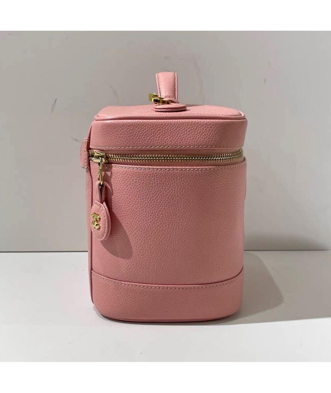 CHANEL Розовая кожаная сумка с короткими ручками, фото 2