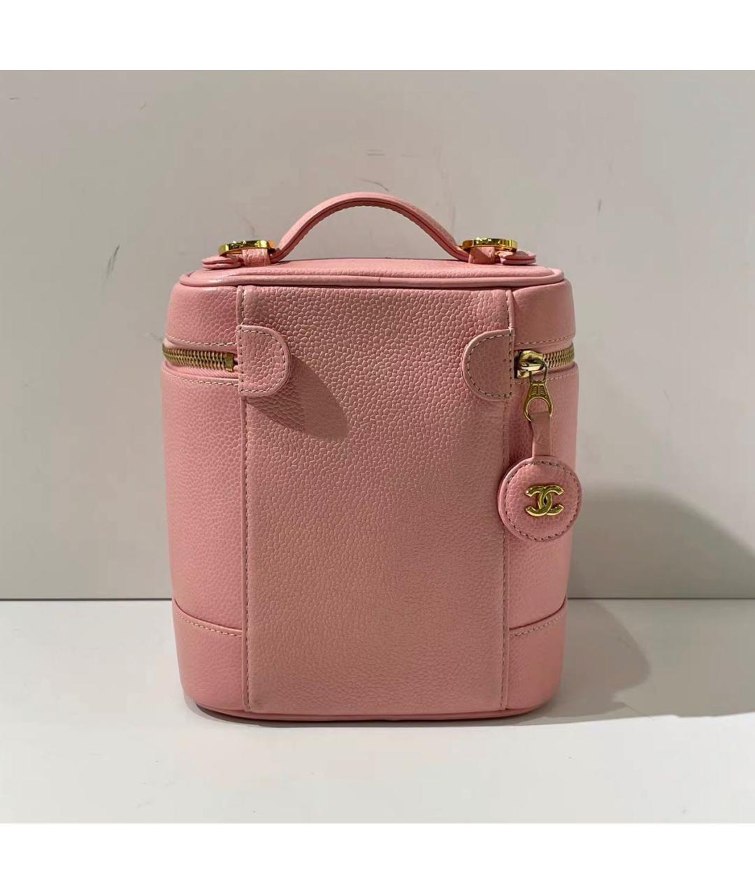 CHANEL Розовая кожаная сумка с короткими ручками, фото 3