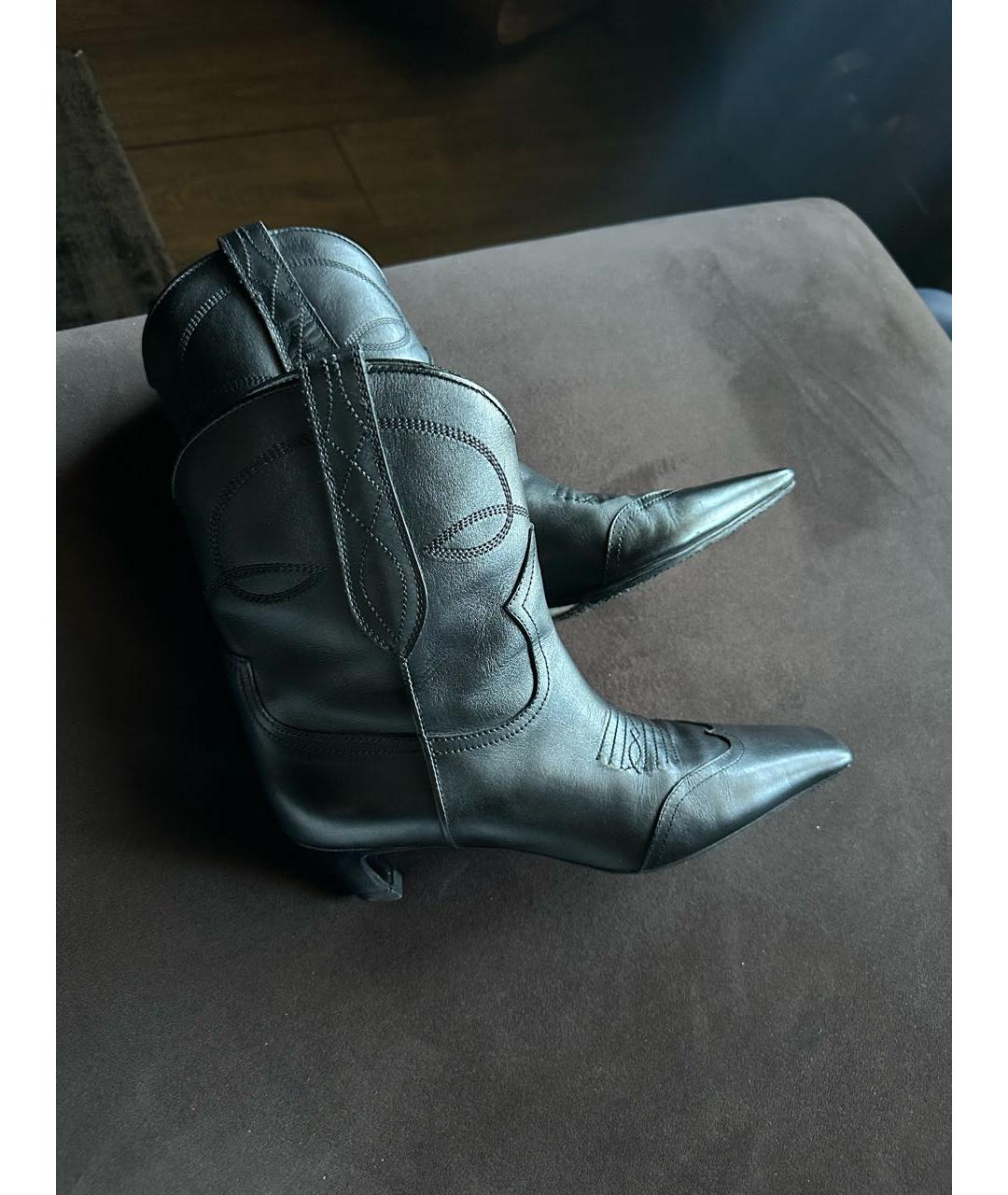 KHAITE Черные кожаные ботильоны, фото 6