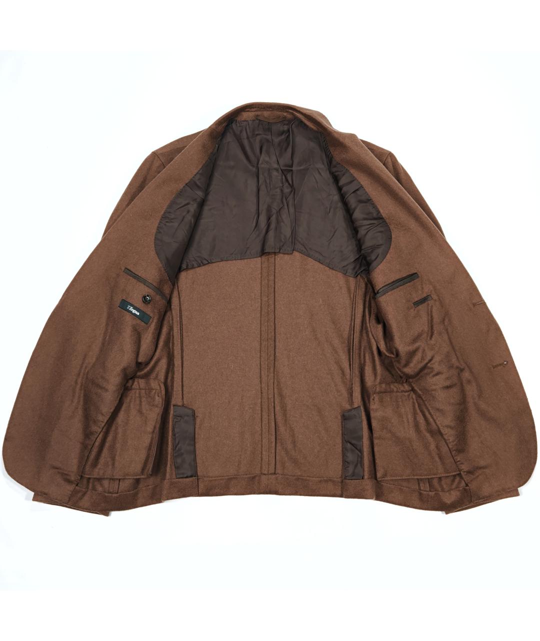 ZZEGNA Коричневый шерстяной пиджак, фото 5