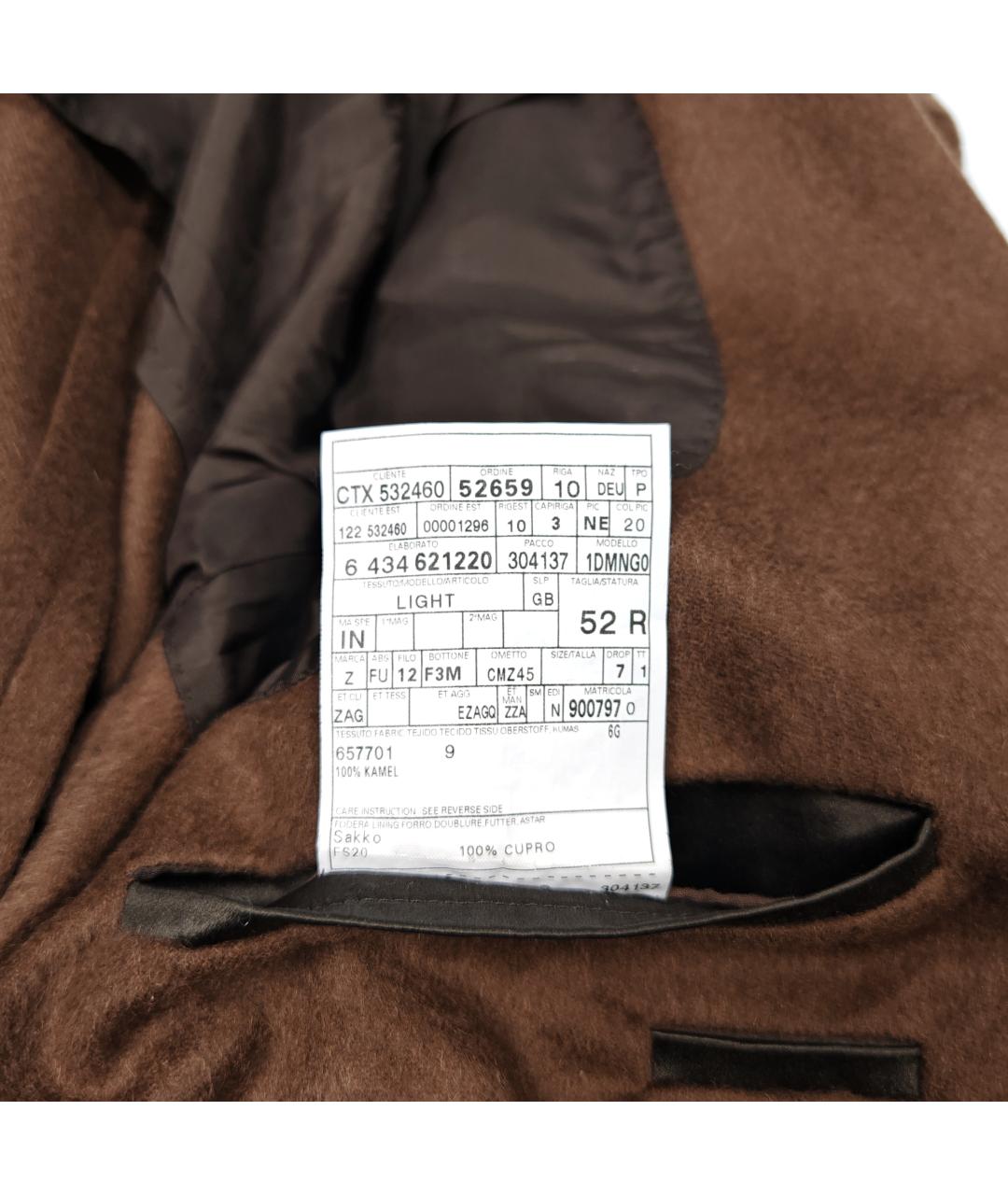 ZZEGNA Коричневый шерстяной пиджак, фото 8