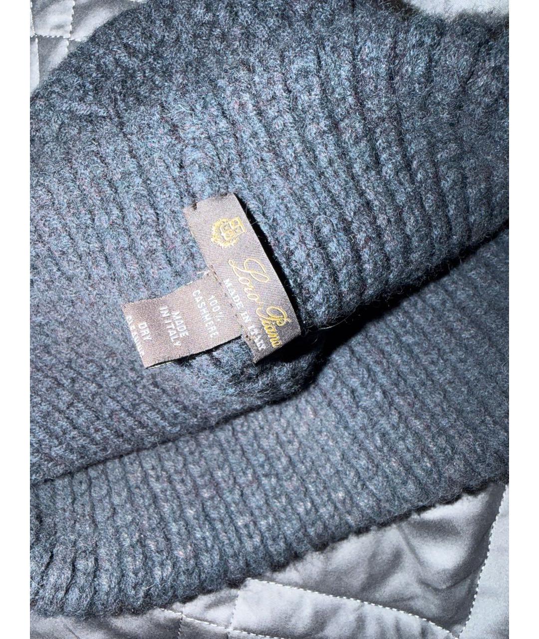 LORO PIANA Темно-синяя кашемировая шапка, фото 4