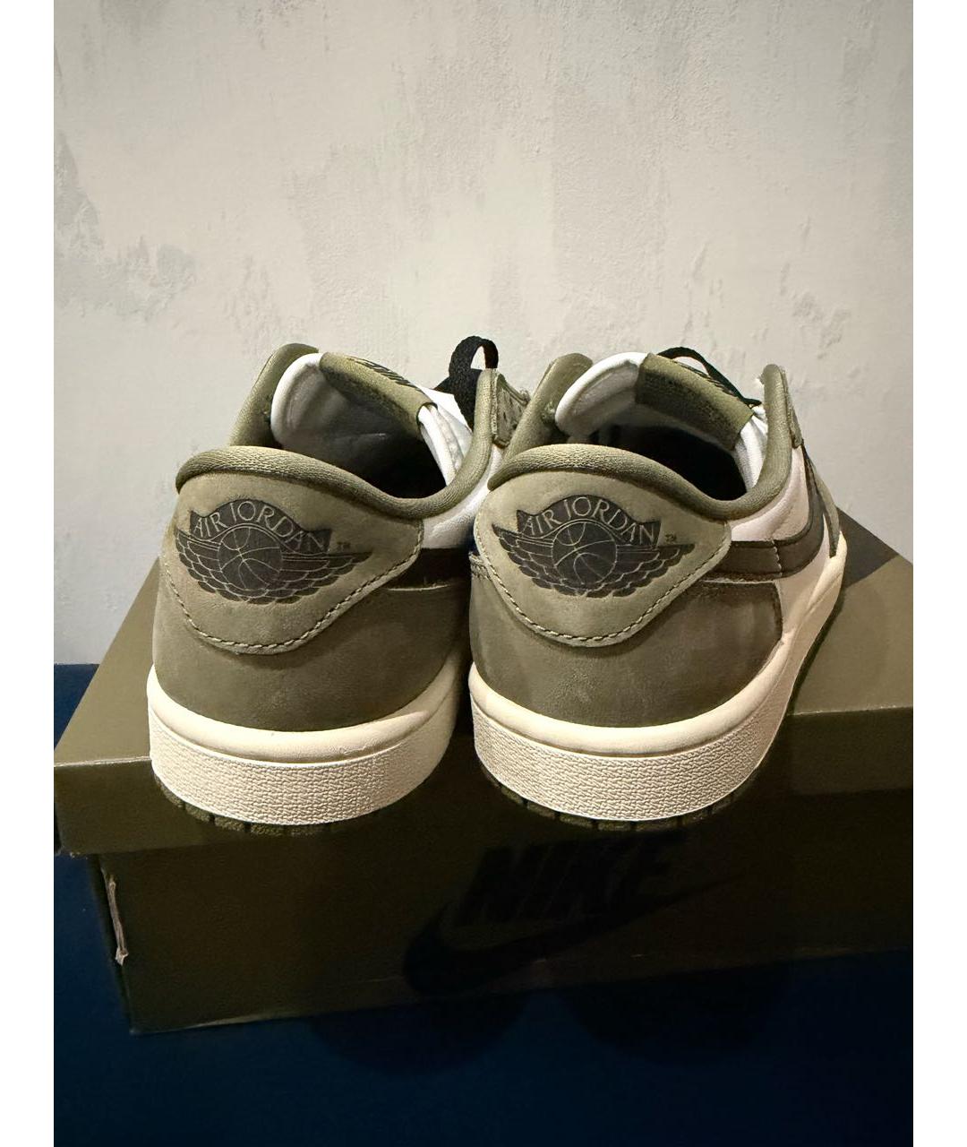 NIKE Зеленые нубуковые низкие кроссовки / кеды, фото 4