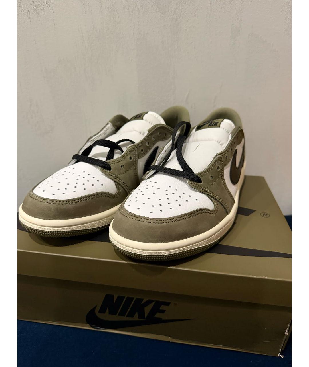 NIKE Зеленые нубуковые низкие кроссовки / кеды, фото 3