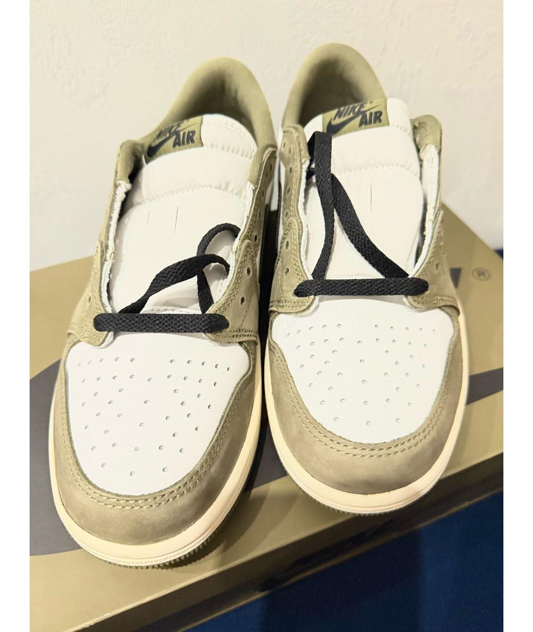 NIKE Зеленые нубуковые низкие кроссовки / кеды, фото 2