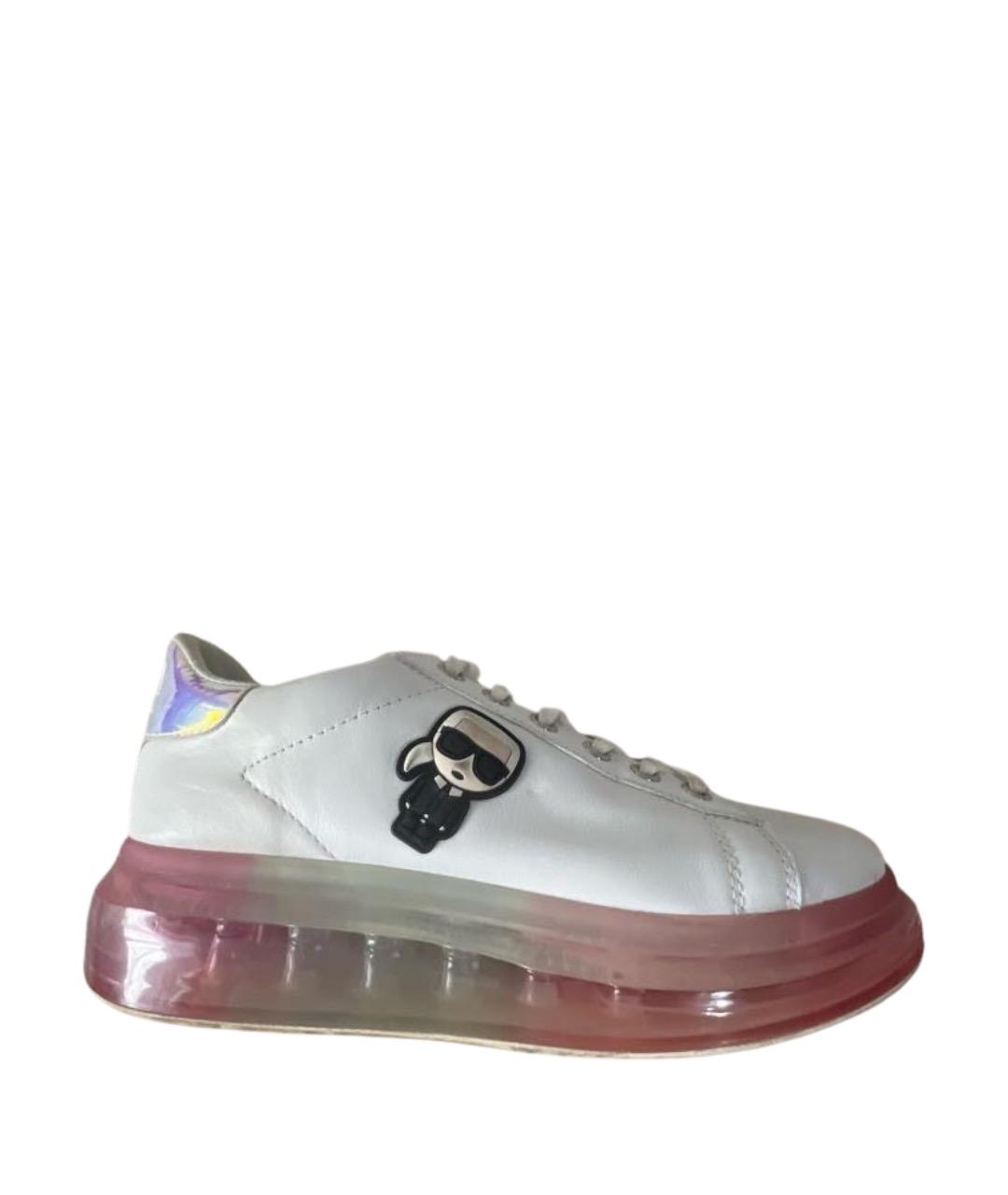 KARL LAGERFELD Белые кожаные кроссовки, фото 1