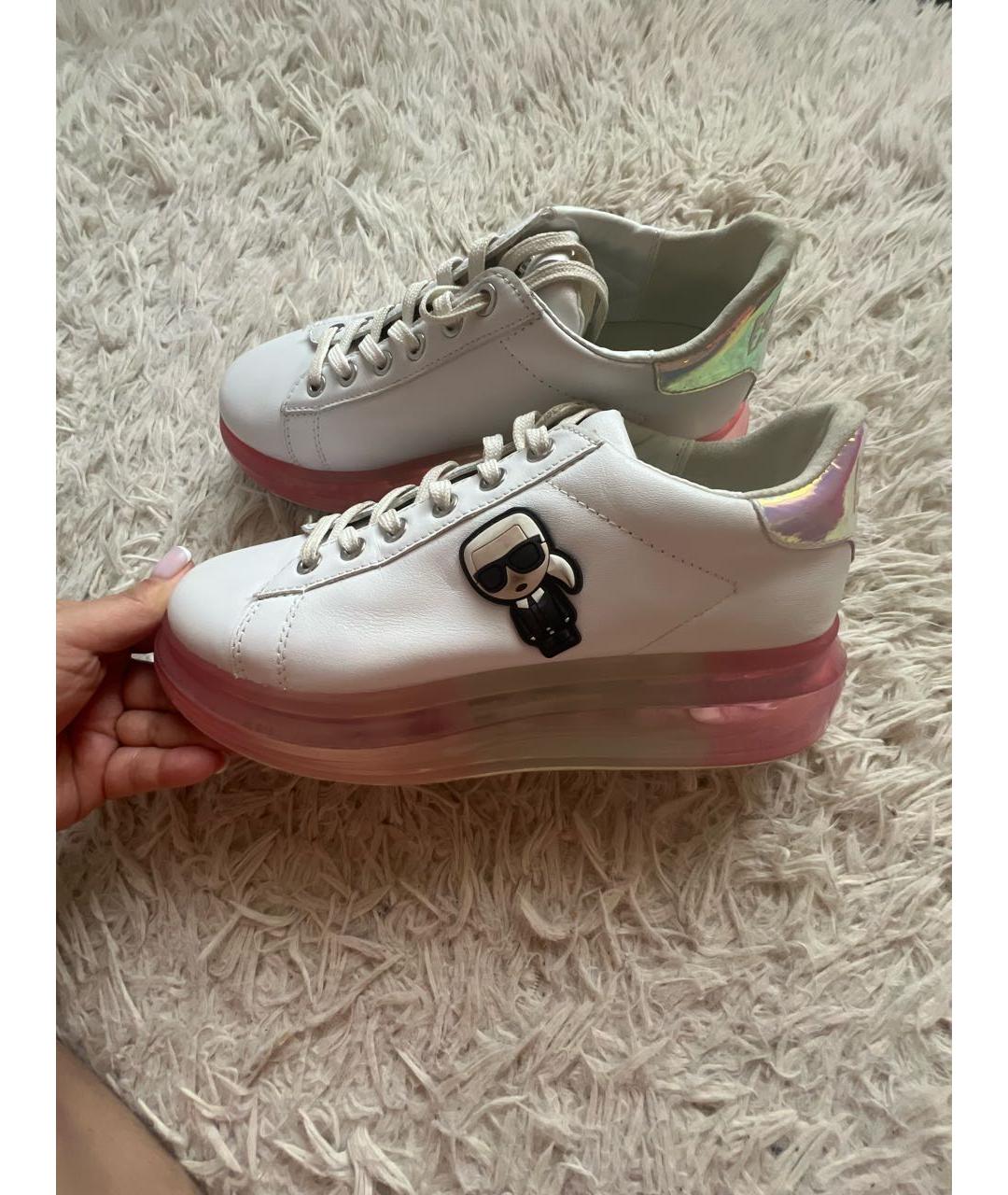 KARL LAGERFELD Белые кожаные кроссовки, фото 5