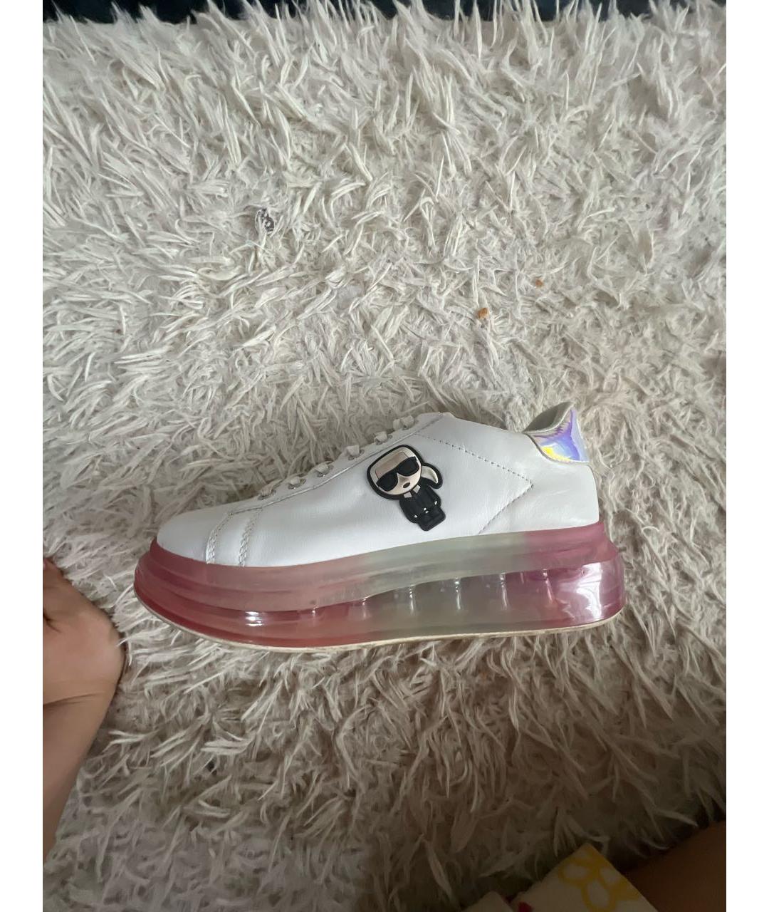 KARL LAGERFELD Белые кожаные кроссовки, фото 6