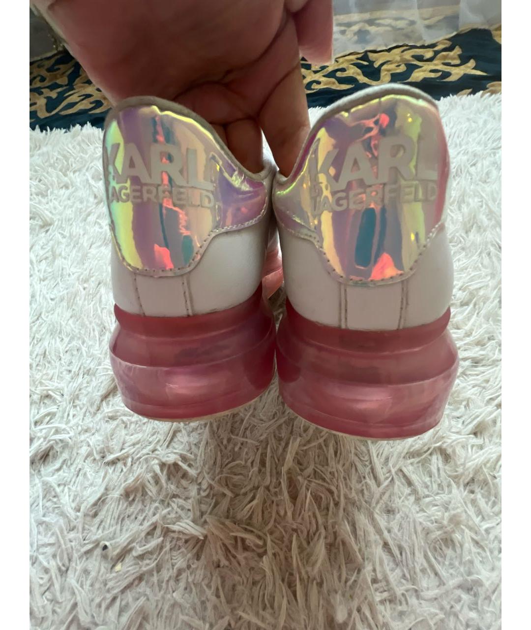 KARL LAGERFELD Белые кожаные кроссовки, фото 2