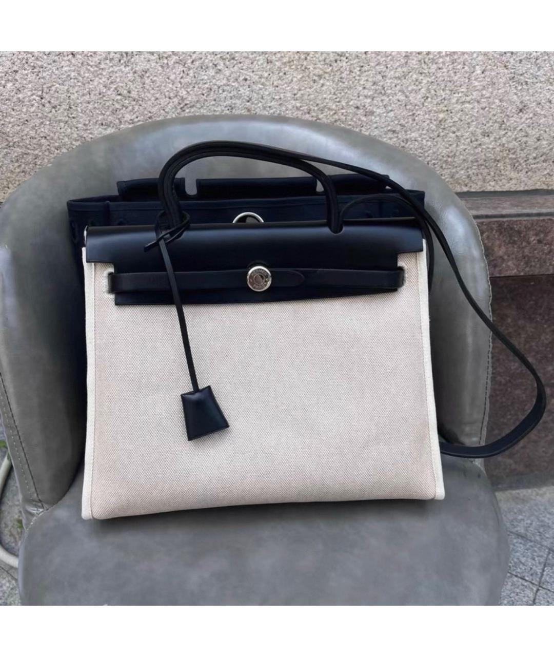 HERMES Черная тканевая сумка через плечо, фото 8