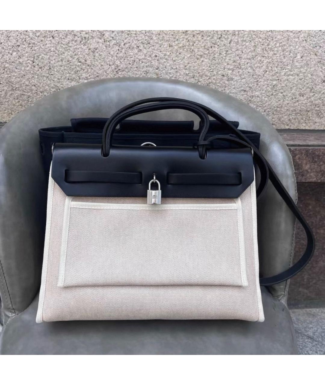 HERMES Черная тканевая сумка через плечо, фото 2