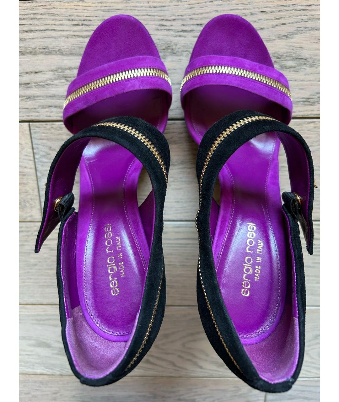 SERGIO ROSSI Мульти замшевые босоножки, фото 3