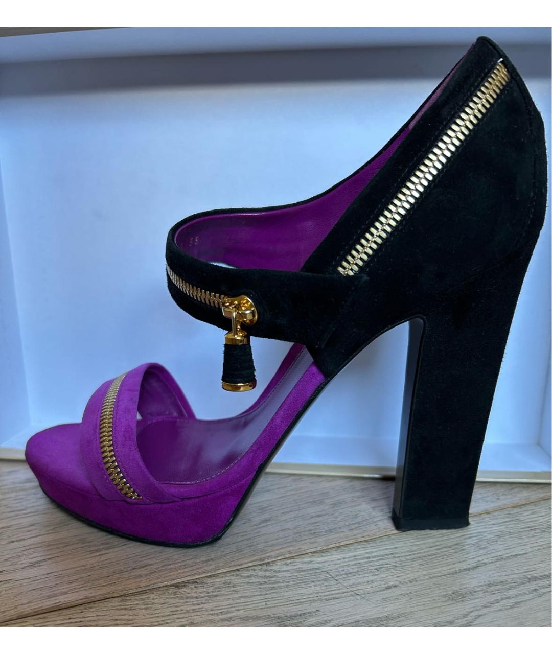 SERGIO ROSSI Мульти замшевые босоножки, фото 8