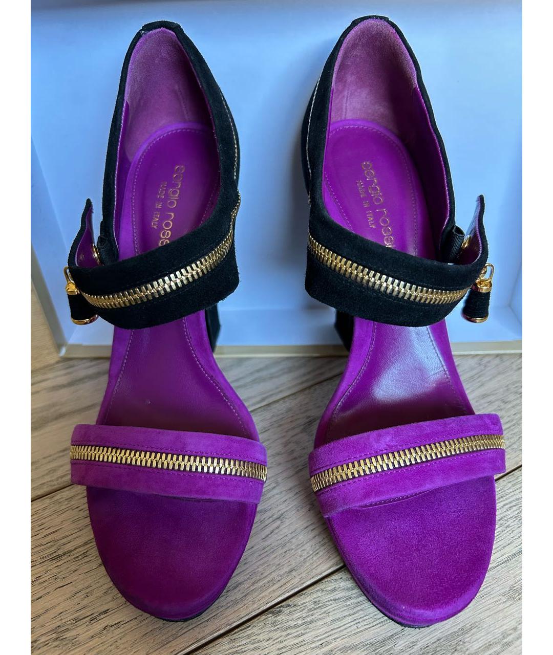 SERGIO ROSSI Мульти замшевые босоножки, фото 2