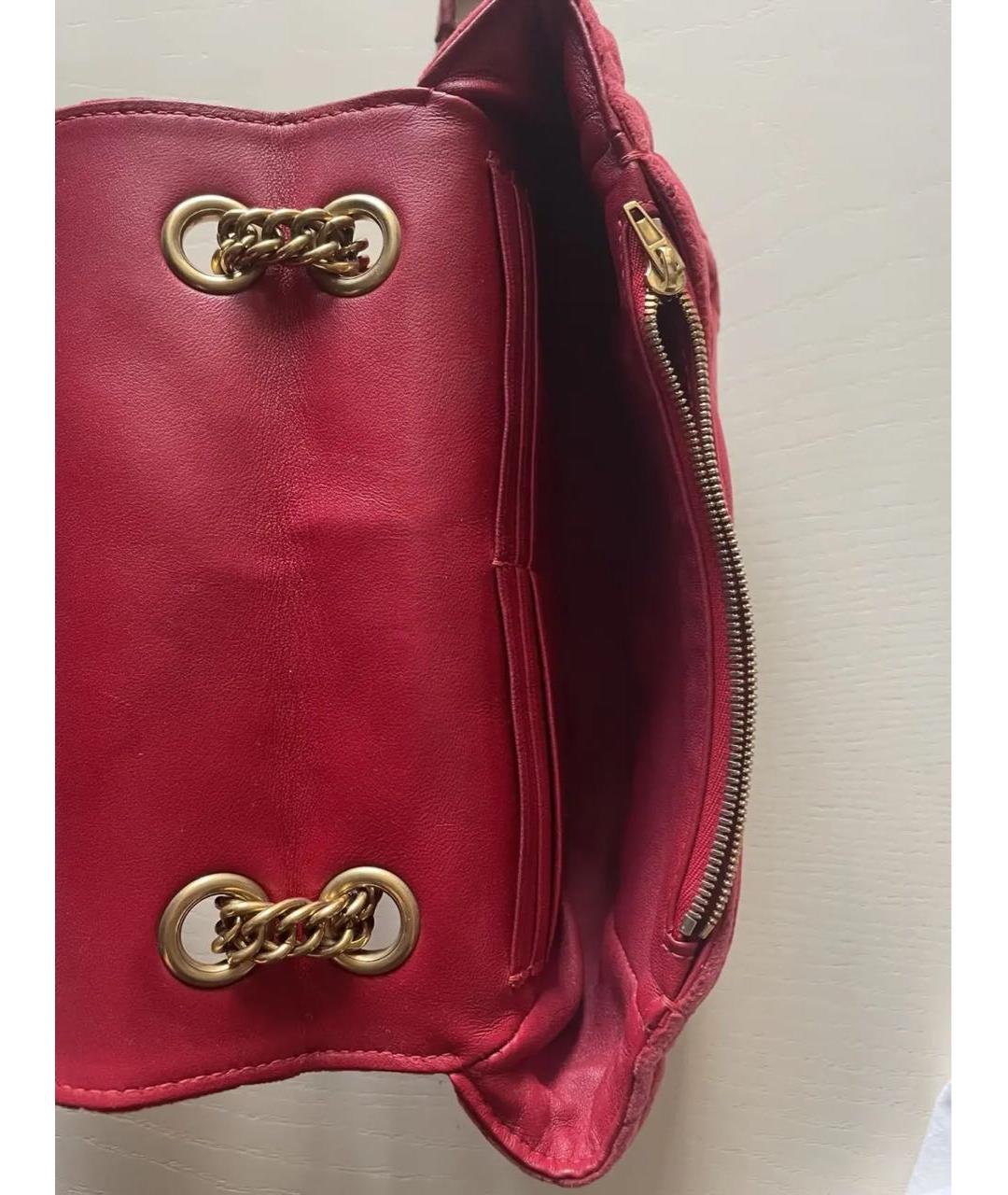 BALENCIAGA Бордовая бархатная сумка через плечо, фото 4