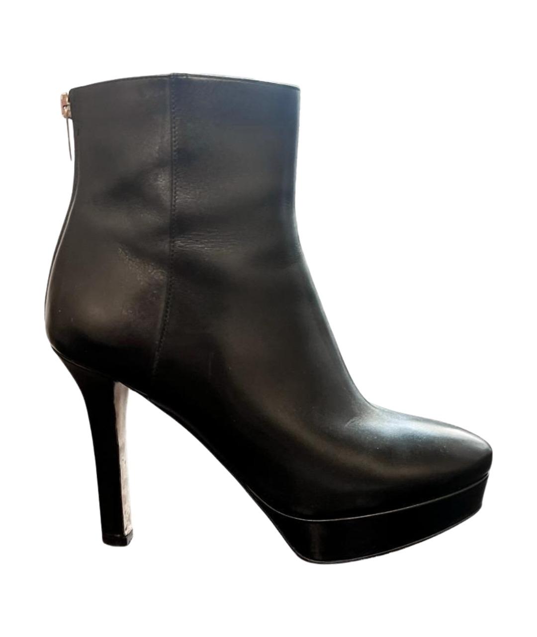 JIMMY CHOO Черные кожаные ботильоны, фото 1