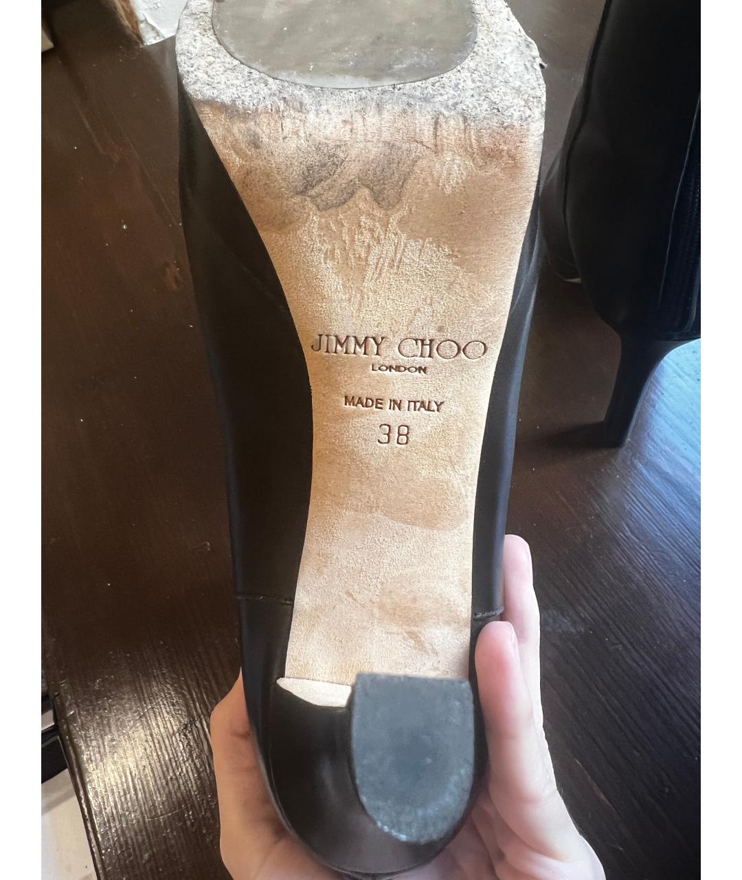 JIMMY CHOO Черные кожаные ботильоны, фото 4