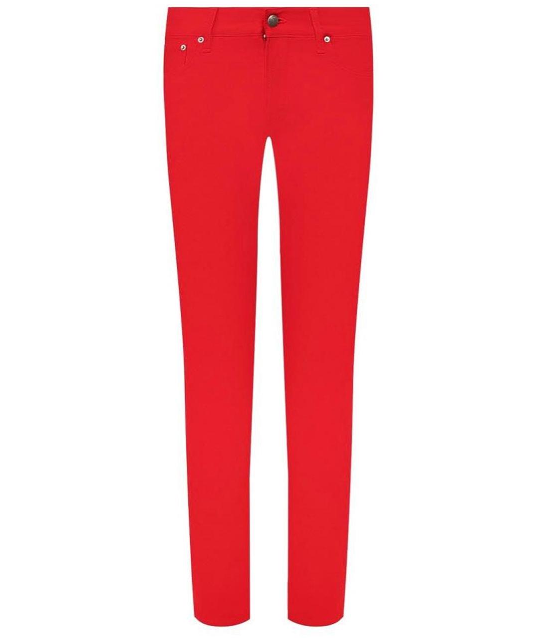 RALPH LAUREN Красные хлопковые джинсы скинни, фото 1