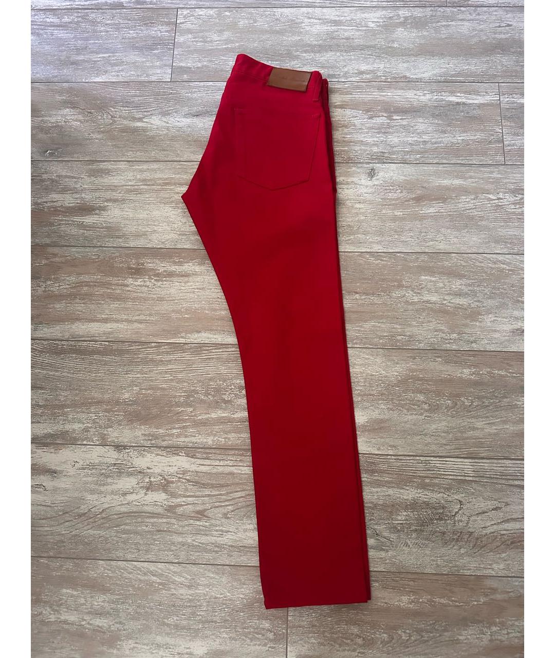 RALPH LAUREN Красные хлопковые джинсы скинни, фото 6