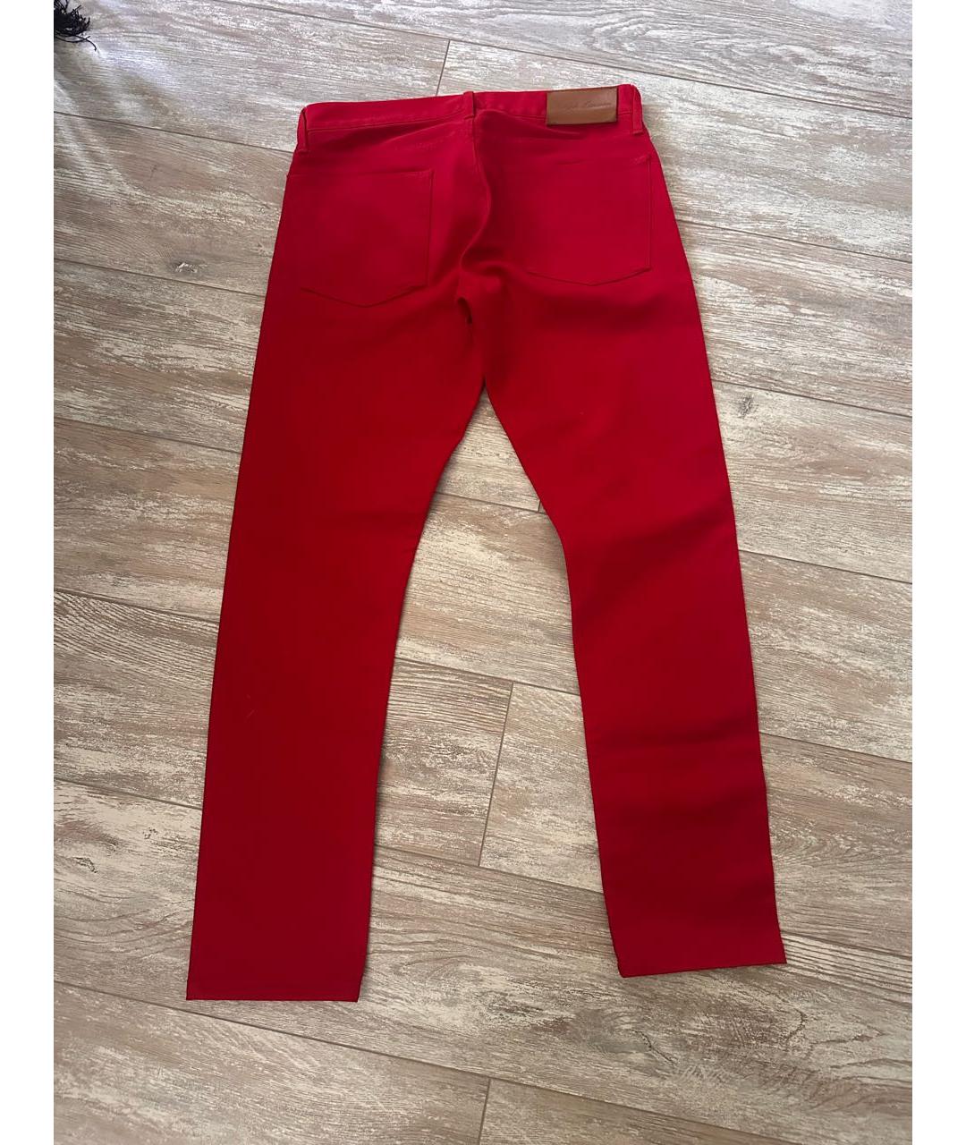 RALPH LAUREN Красные хлопковые джинсы скинни, фото 2