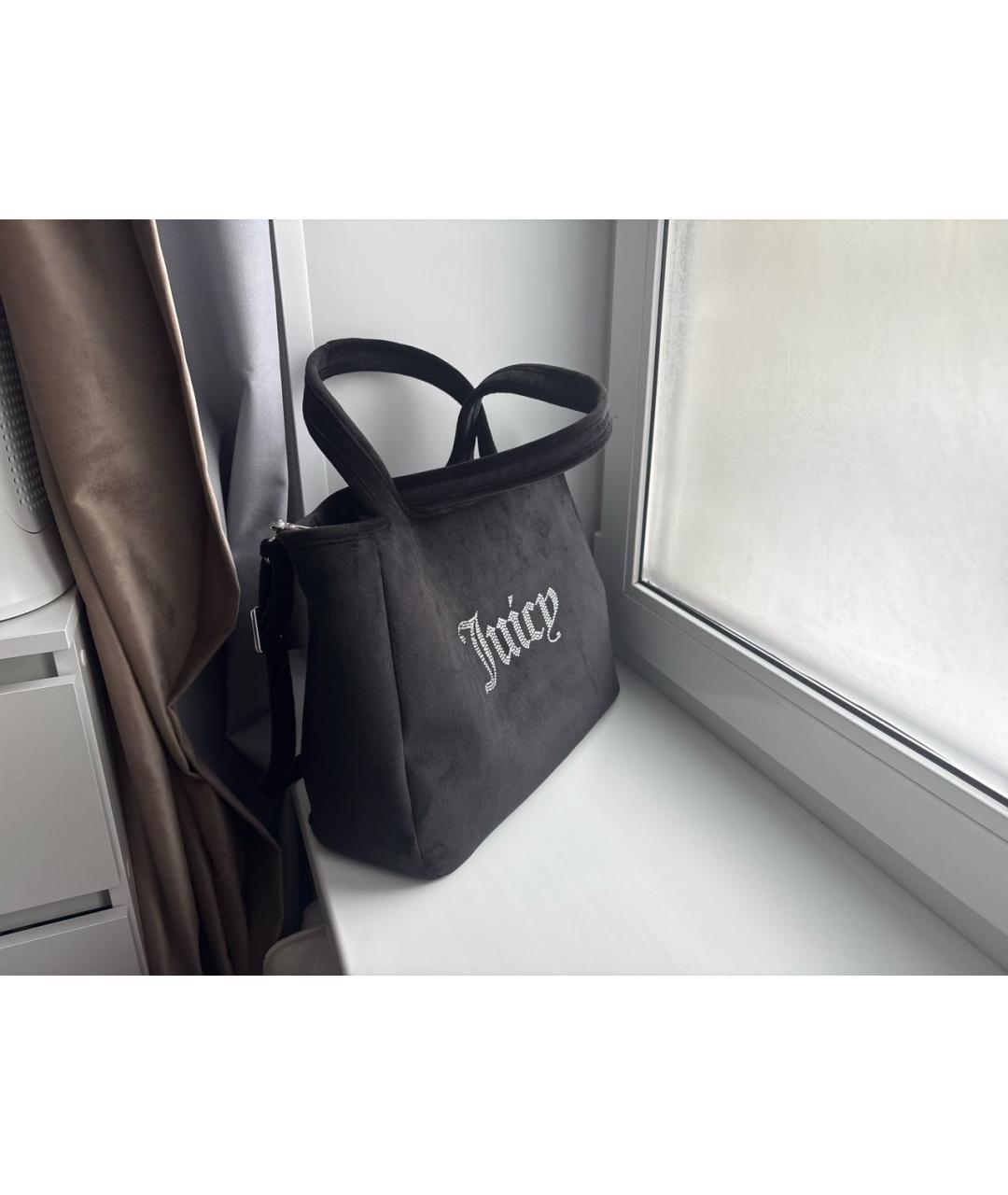 JUICY COUTURE Черная тканевая сумка тоут, фото 2