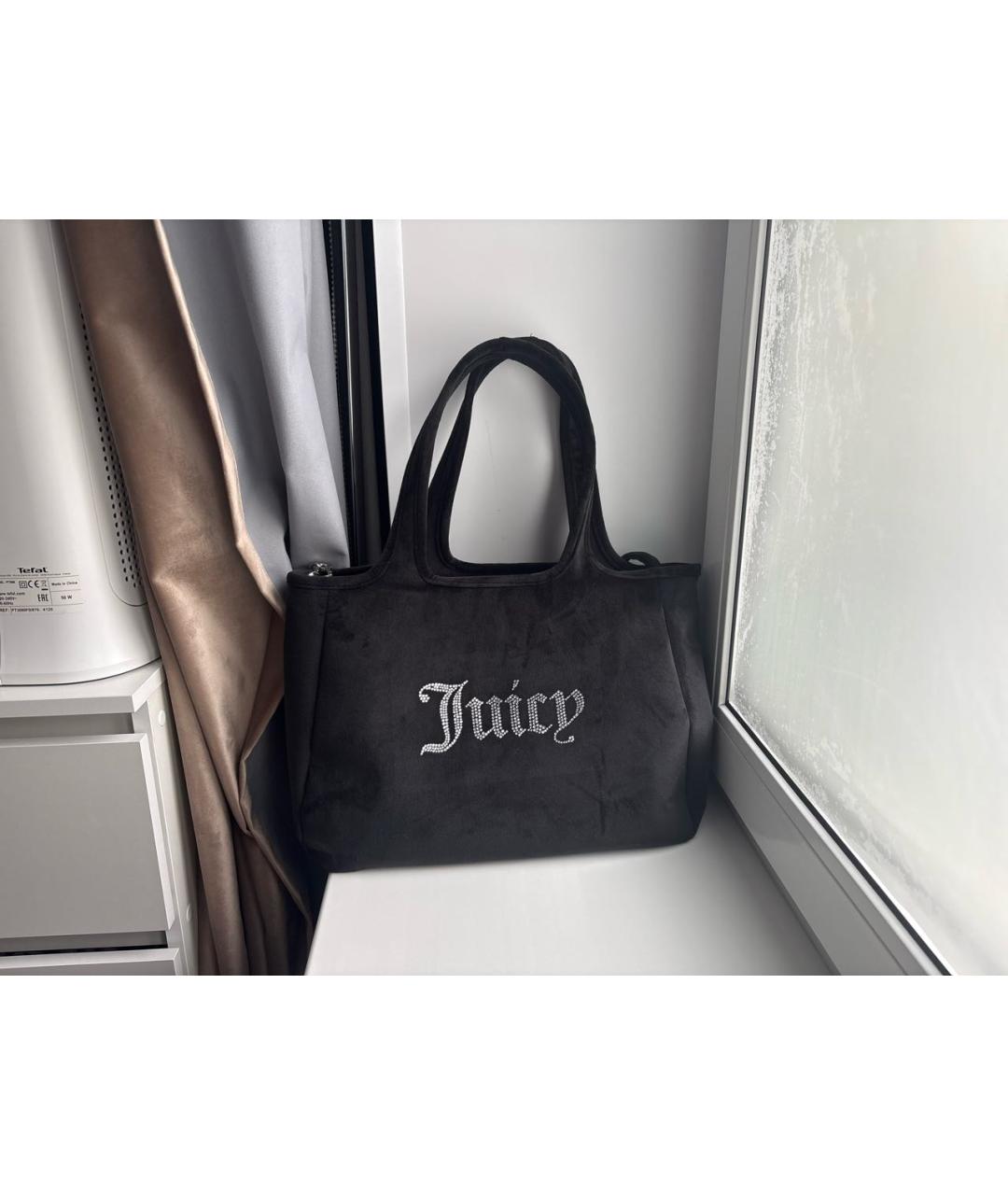 JUICY COUTURE Черная тканевая сумка тоут, фото 6