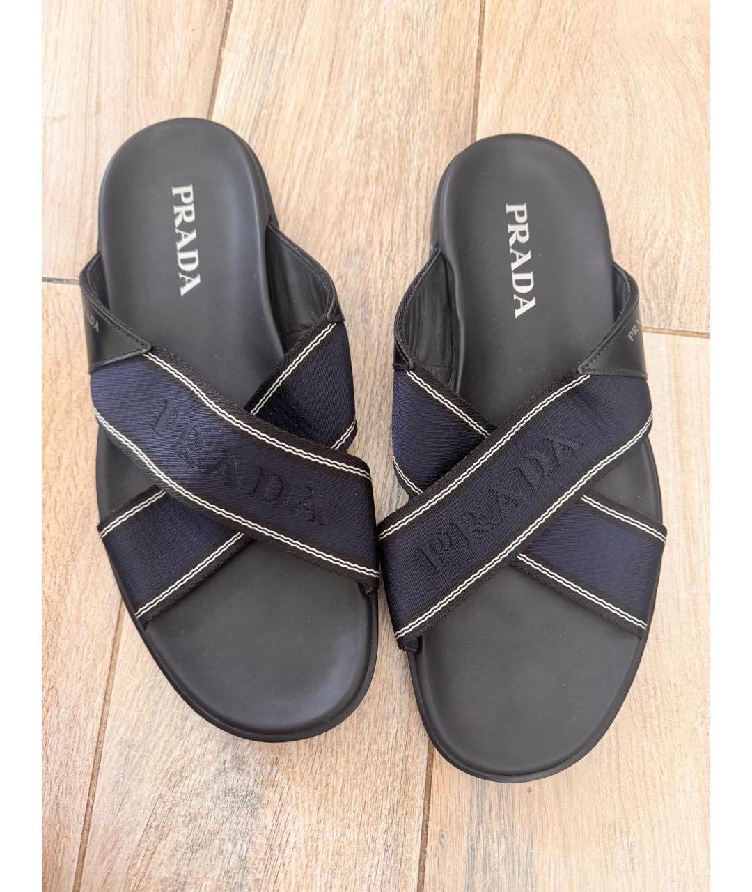 PRADA Черные шлепанцы, фото 5