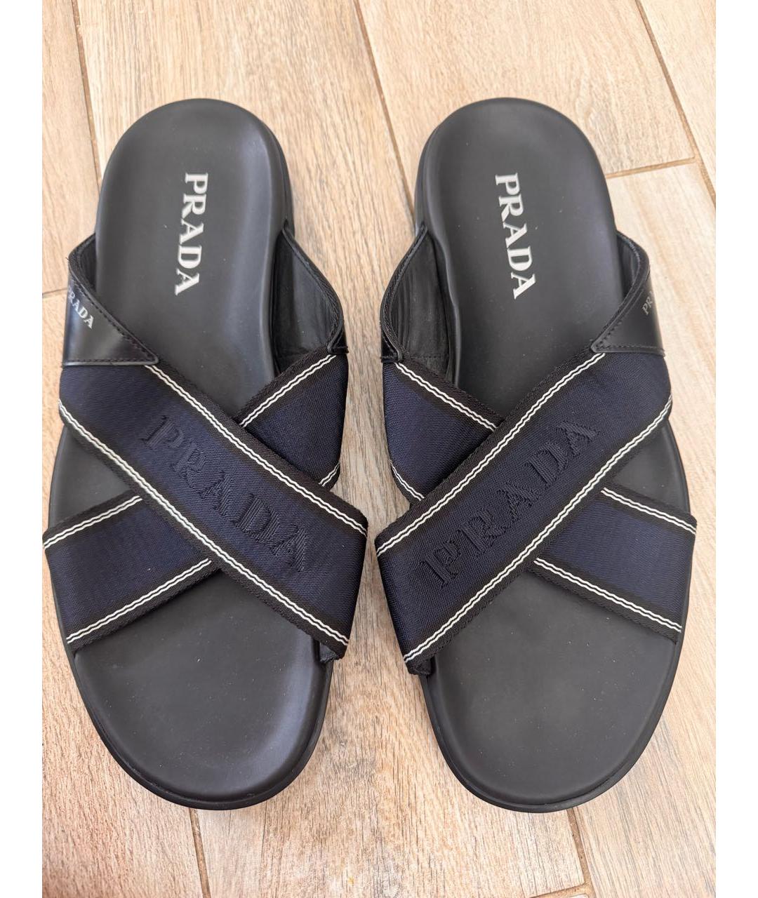 PRADA Черные шлепанцы, фото 2