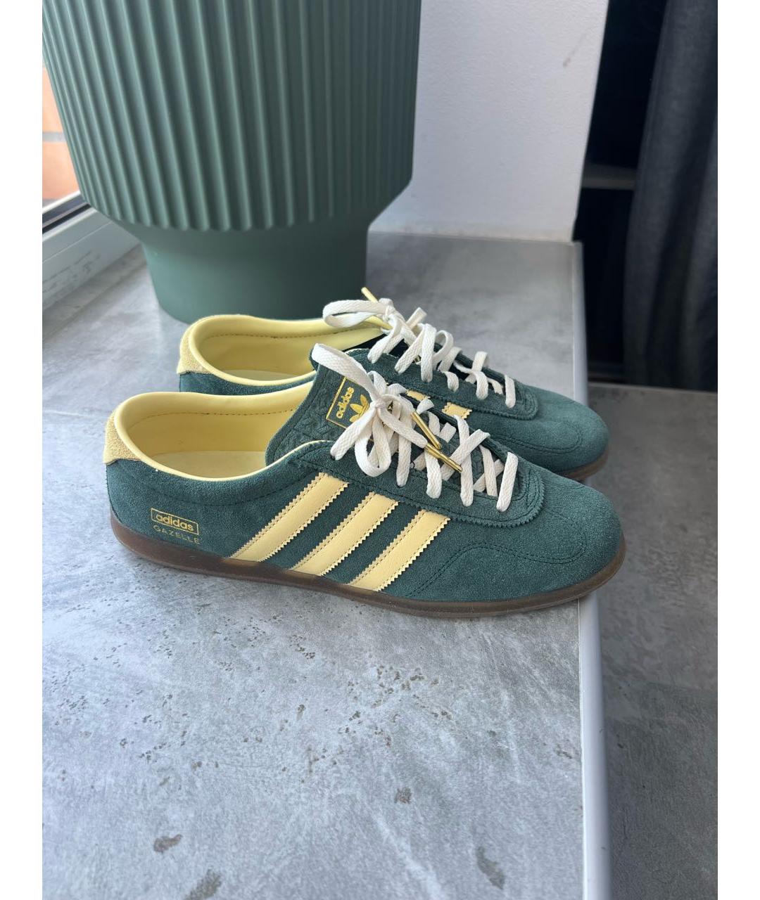 ADIDAS Зеленые замшевые низкие кроссовки / кеды, фото 3