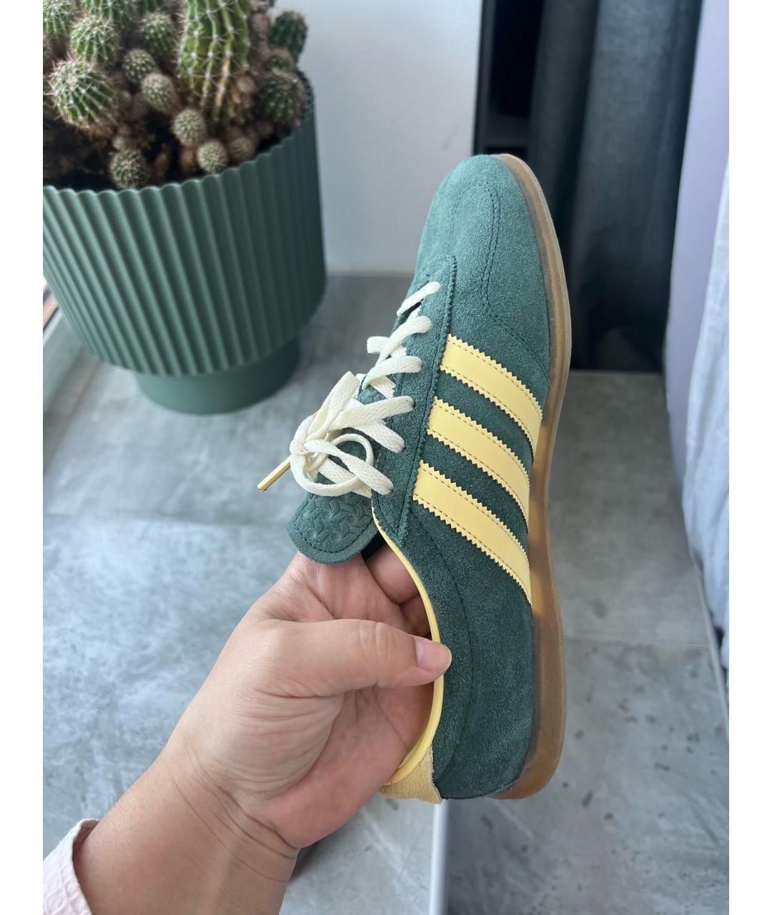 ADIDAS Зеленые замшевые низкие кроссовки / кеды, фото 4