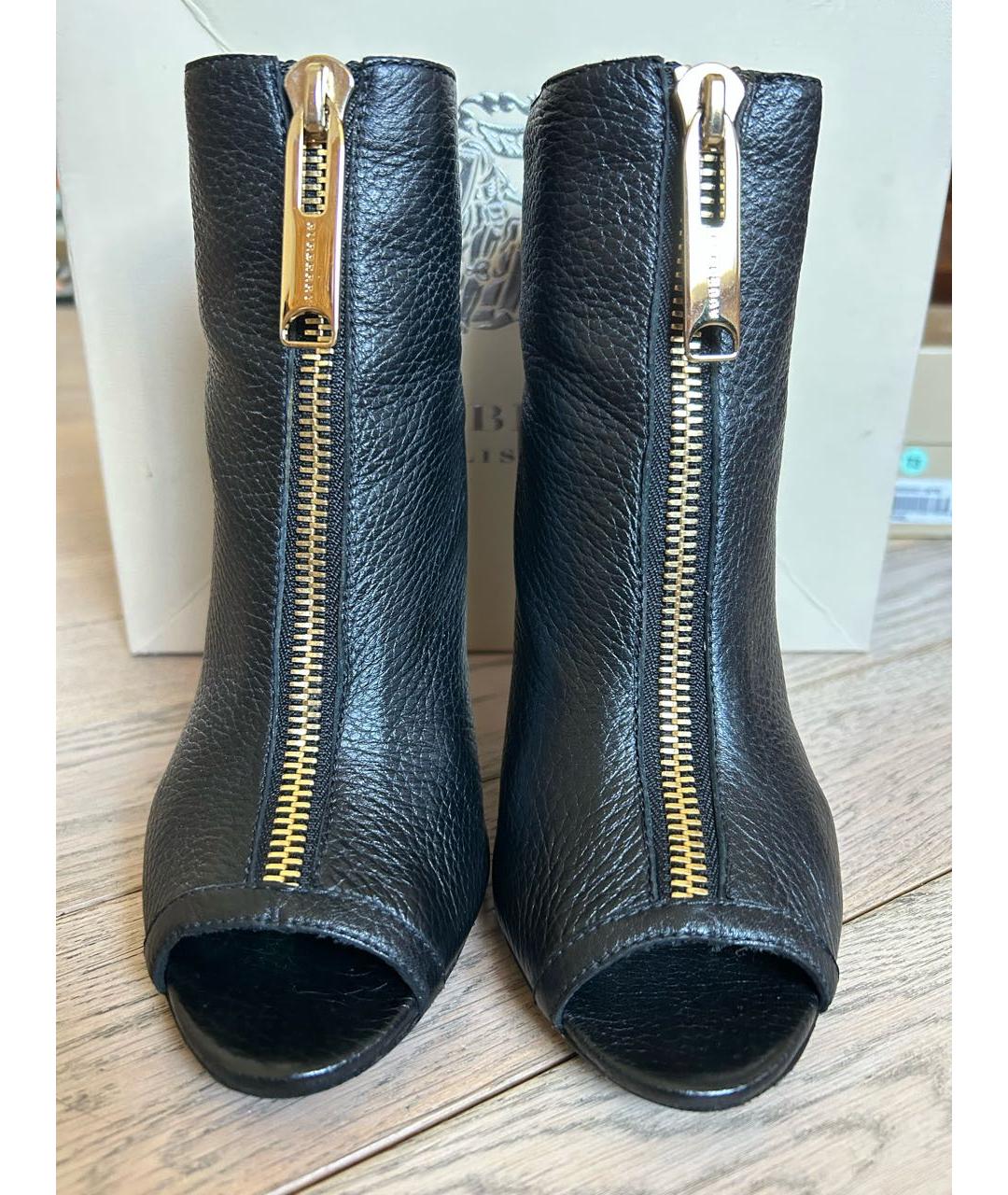BURBERRY Черные кожаные ботильоны, фото 2