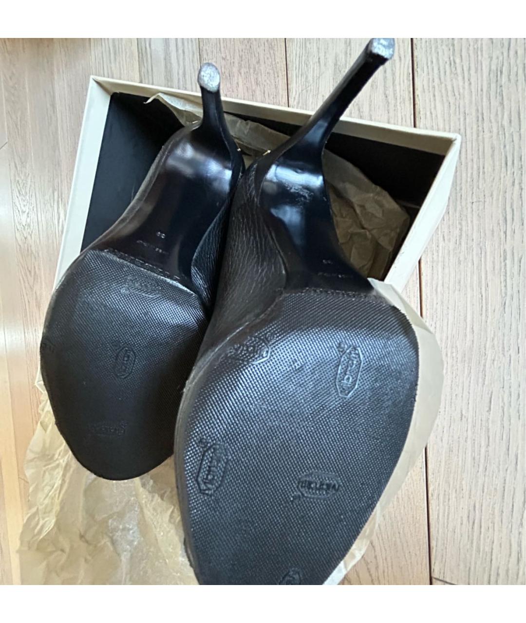 BURBERRY Черные кожаные ботильоны, фото 8