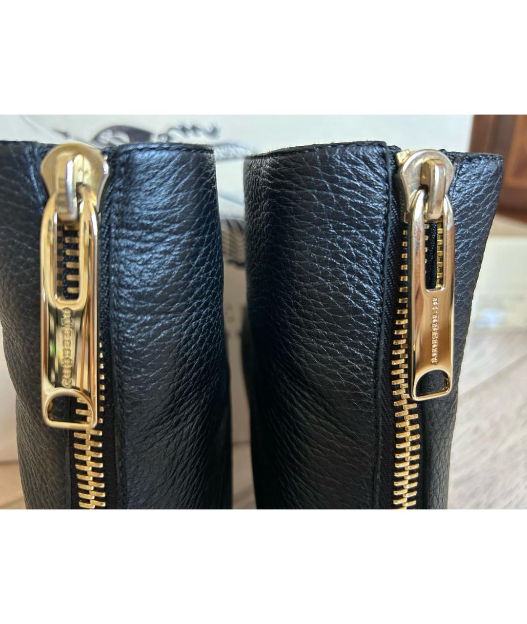 BURBERRY Черные кожаные ботильоны, фото 5