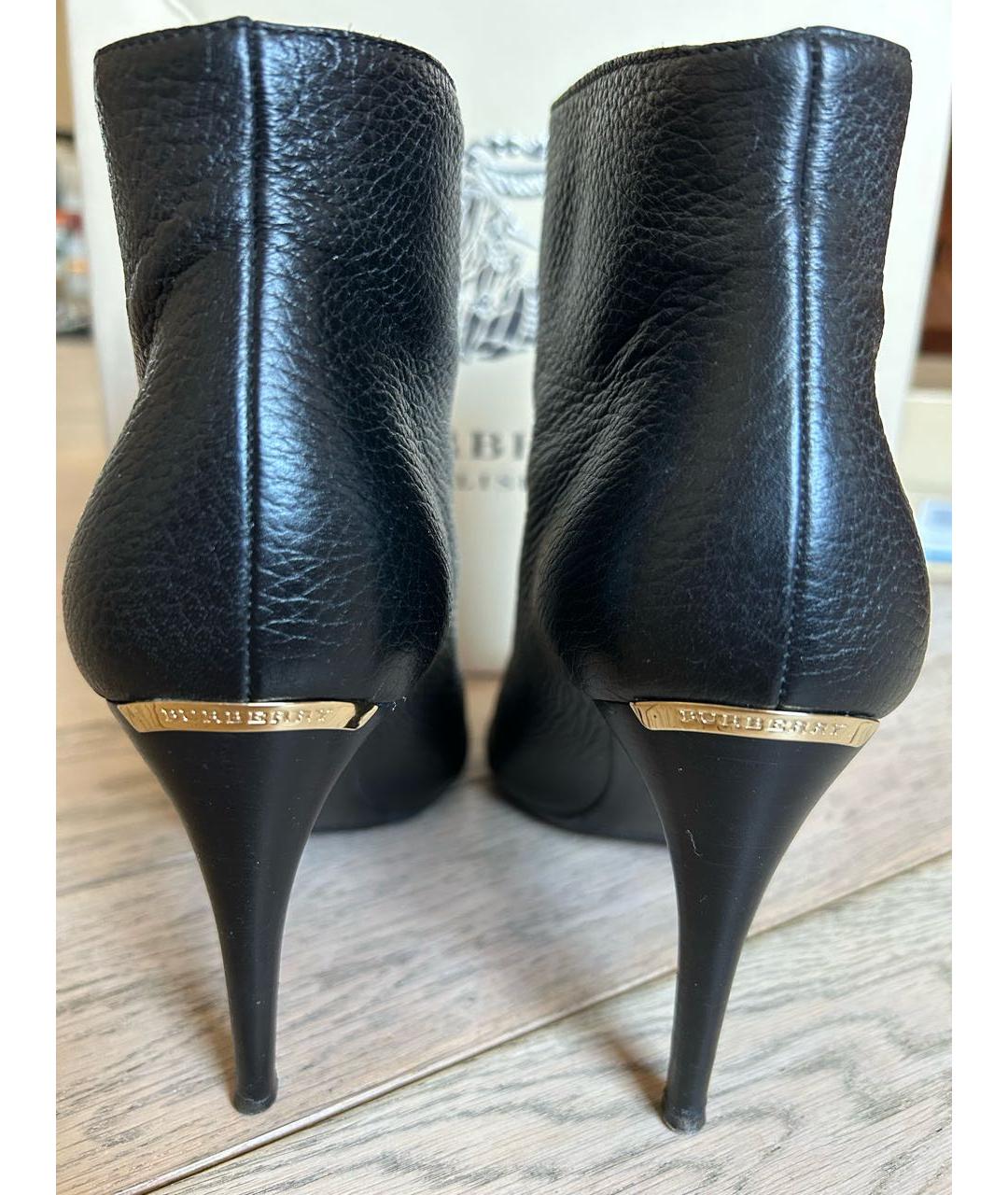 BURBERRY Черные кожаные ботильоны, фото 4