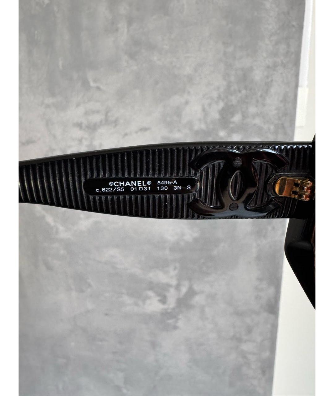 CHANEL Черные пластиковые солнцезащитные очки, фото 4