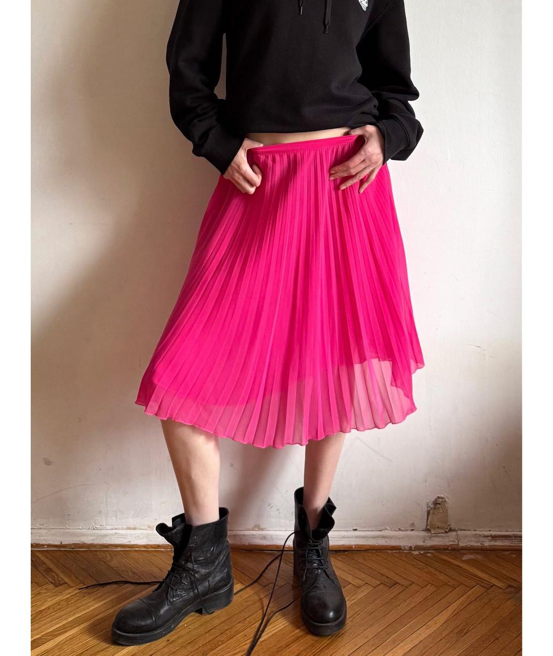 BLUGIRL Фуксия полиэстеровая юбка миди, фото 3
