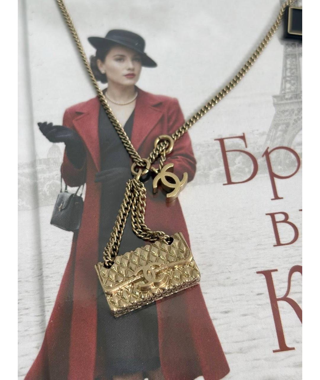 CHANEL Золотое металлическое колье, фото 4