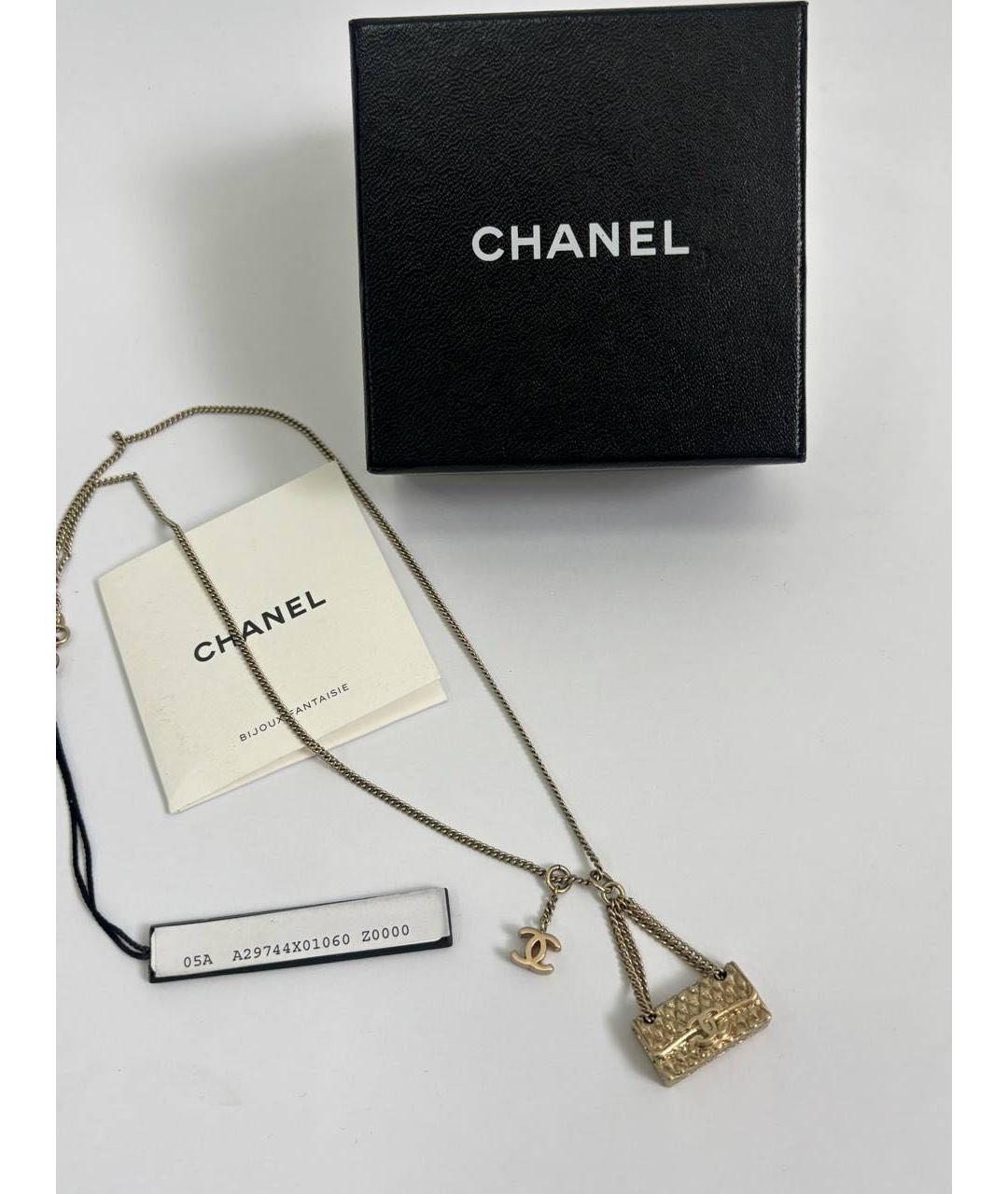 CHANEL Золотое металлическое колье, фото 7