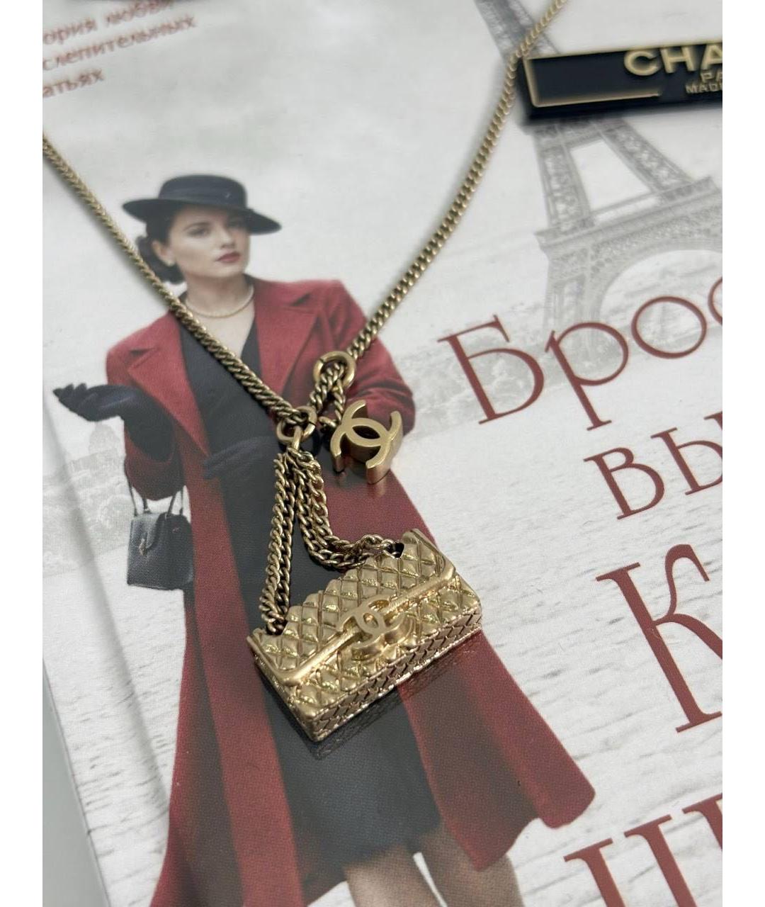 CHANEL Золотое металлическое колье, фото 8