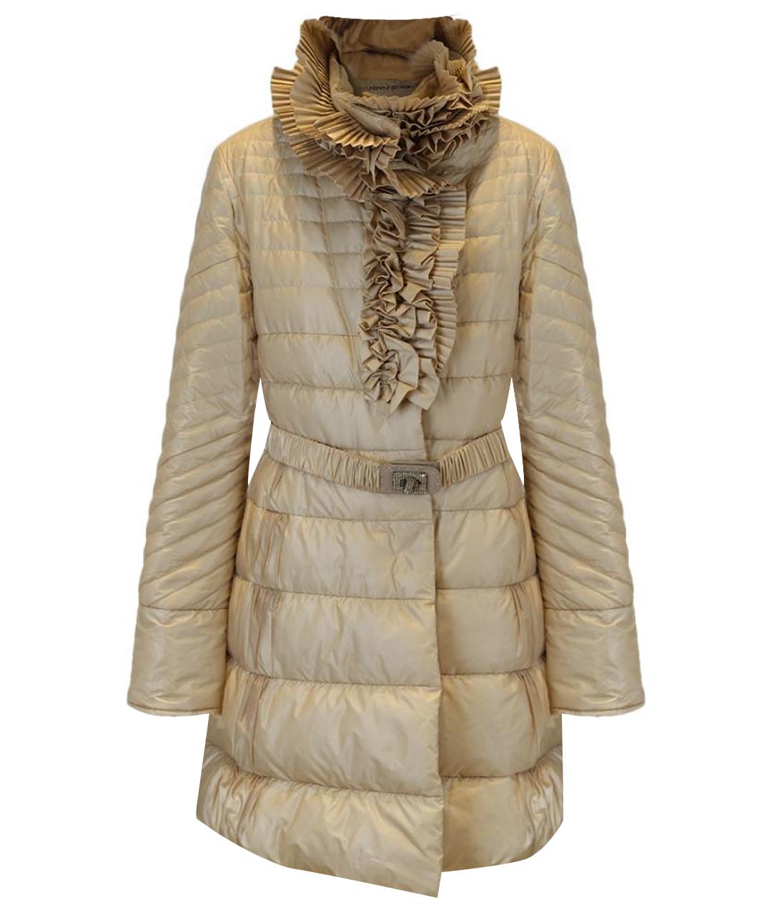 ERMANNO SCERVINO Бежевое полиэстеровое пальто, фото 1