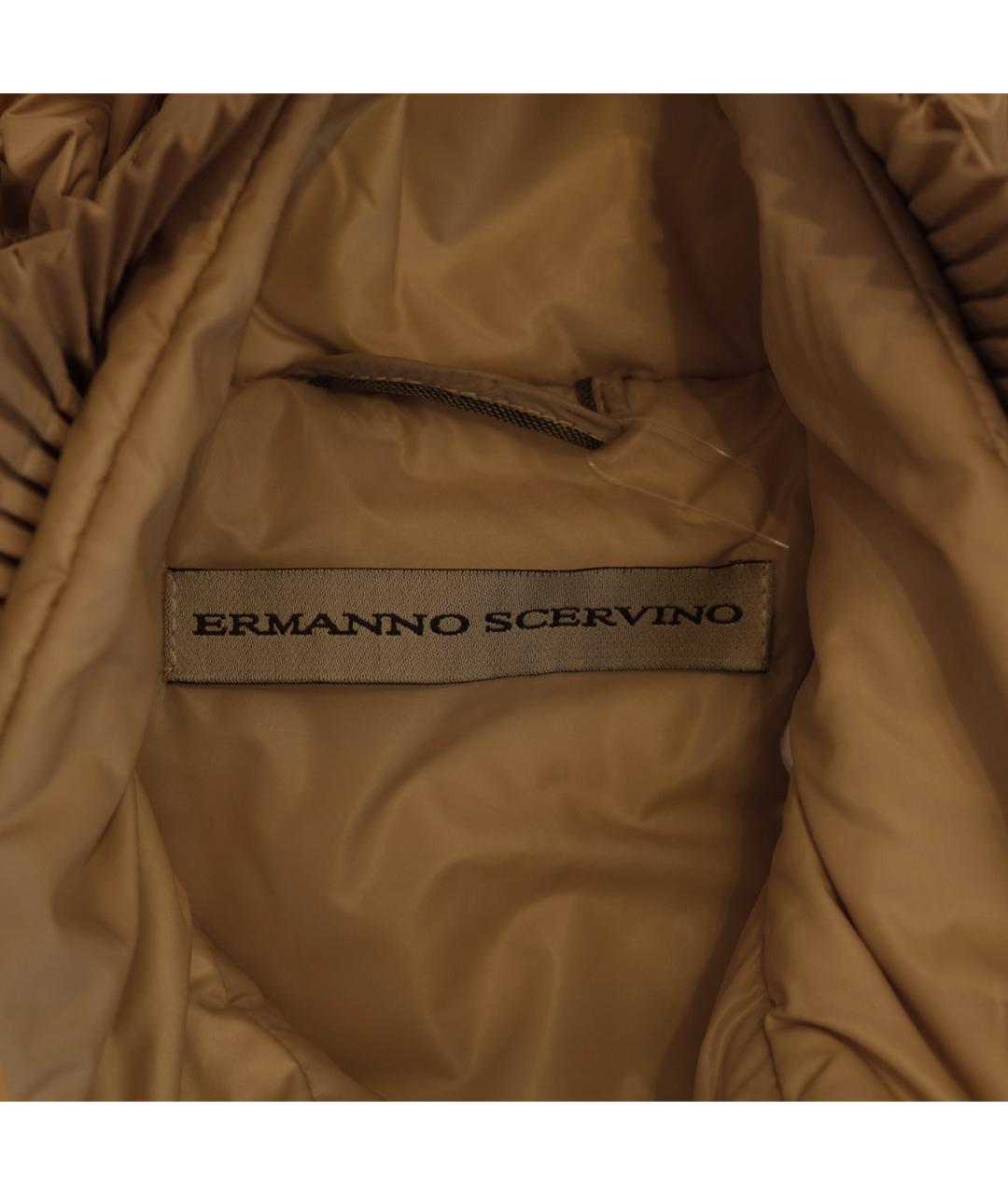 ERMANNO SCERVINO Бежевое полиэстеровое пальто, фото 3