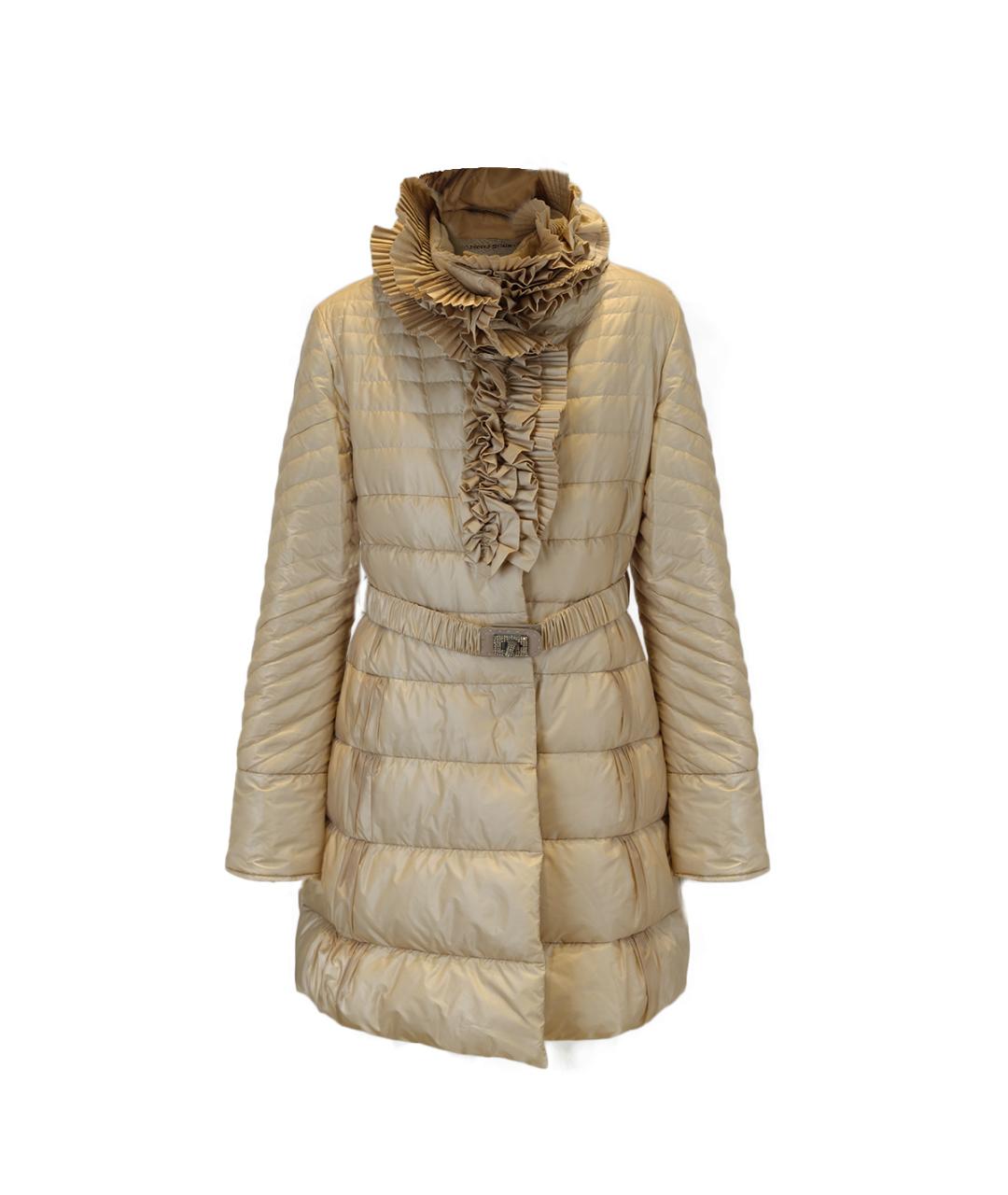 ERMANNO SCERVINO Бежевое полиэстеровое пальто, фото 7