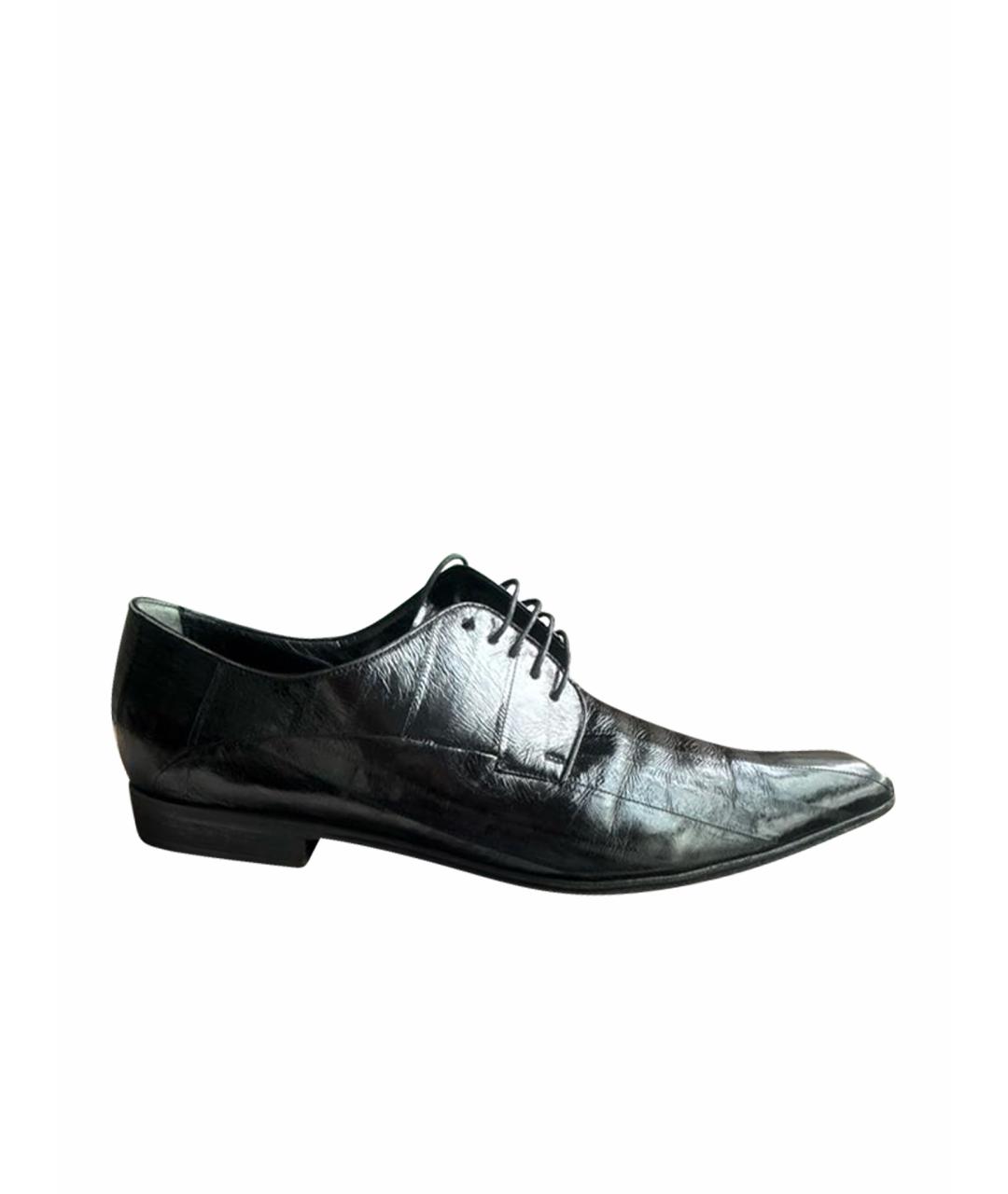 DOLCE&GABBANA Черные кожаные низкие ботинки, фото 1