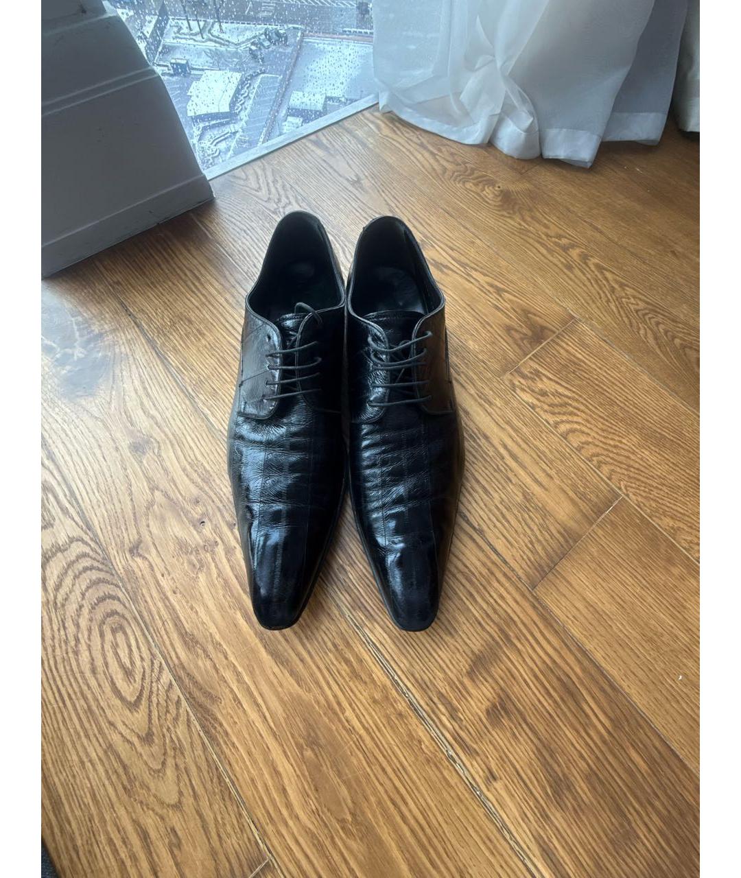 DOLCE&GABBANA Черные кожаные низкие ботинки, фото 2